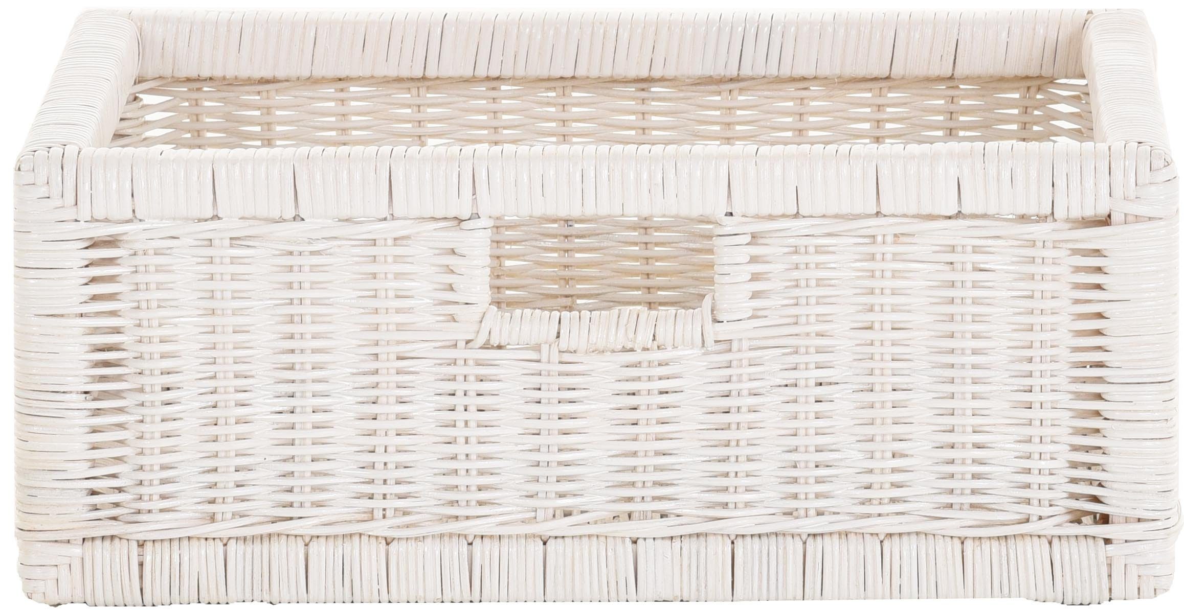 Krines Home Regalkorb 2er Set Regalkorb Aufbewahrungskorb Korb geflochten Rattan Korbset (2-teiliges Set), ca. 43 x 32 x 17,5 cm Aufbewahrung Regal Schrankkorb