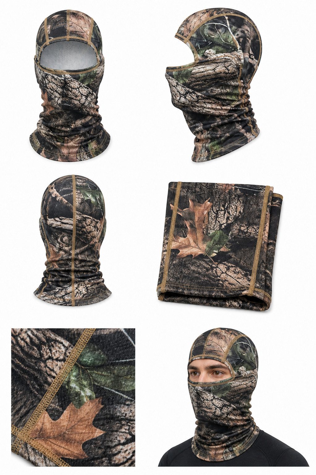 HURTNET Sturmhaube Sturmhaube Winter Balaclava mit Kragen winddicht atmungsaktiv (Einzelartikel Sturmhaube Winter Balaclava mit Kragen elastisch, Sturmhaube Winter Balaclava elastisch winddicht atmungsaktiv) winddicht atmungsaktiv elastisch Kragen Outdoor Winter Maske