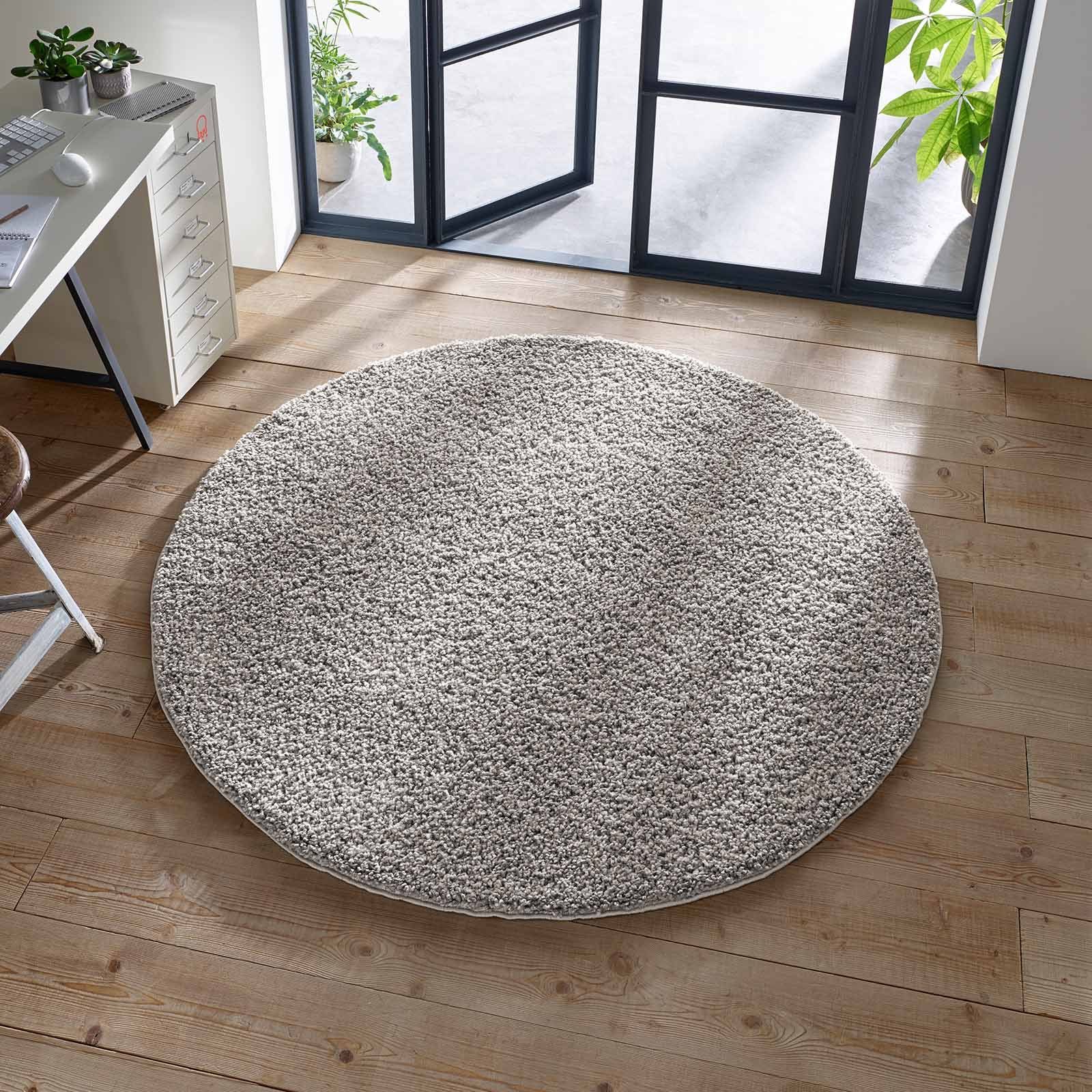 TaCa Home Langflor-Teppich Shaggy Teppich Langflor, rund, Höhe: 35 mm, Wohn günstig online kaufen