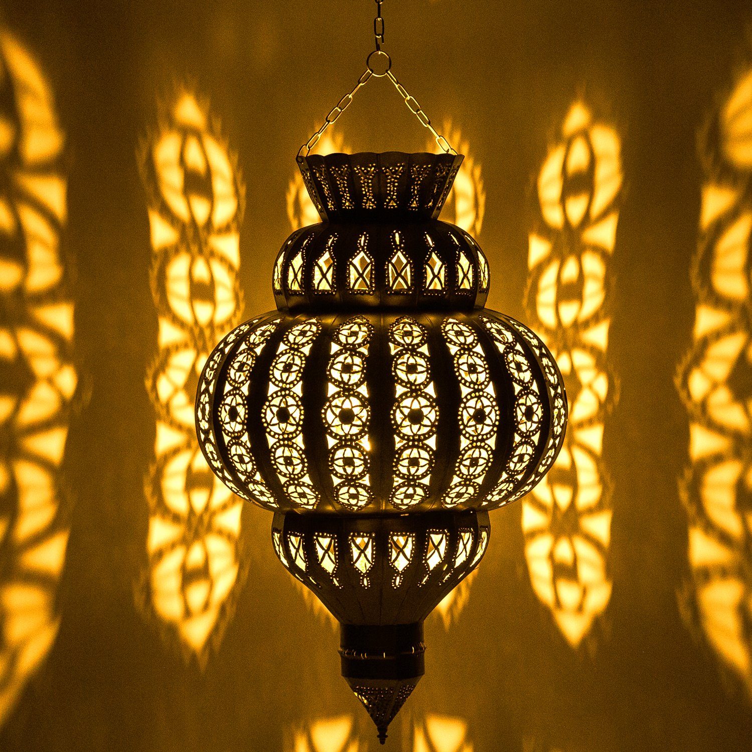 Marrakesch Orient & Mediterran Interior Deckenleuchte Orientalische Lampe Pendelleuchte Harima Gold 60cm