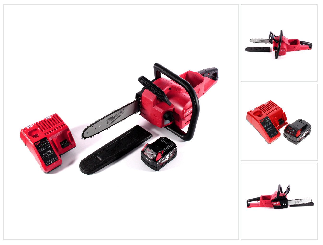 Milwaukee Benzin-Kettensäge M18 FCHSC-401C Akku Kettensäge 18 V 30 cm Brushless + 1x Akku 4,0 Ah