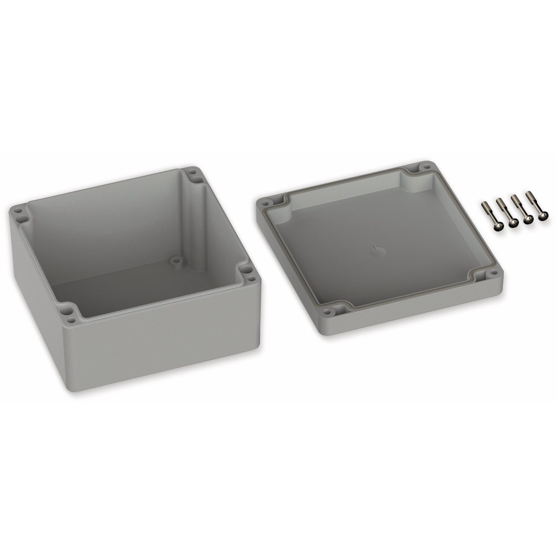 Pollin Verteilerbox POLLIN, Polycarbonat Gehäuse, 122 x 120 x 55 mm, IP66, Lichtgrau
