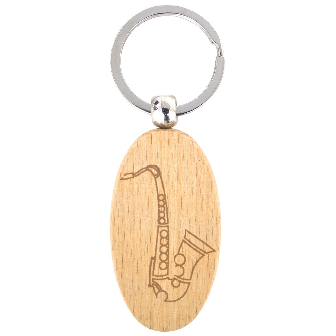 keepdrum Schlüsselanhänger keepdrum Schlüsselanhänger Oval mit Saxofon Motiv (Schlüsselanhänger mit Motiv, 1-tlg., Schlüsselanhänger)