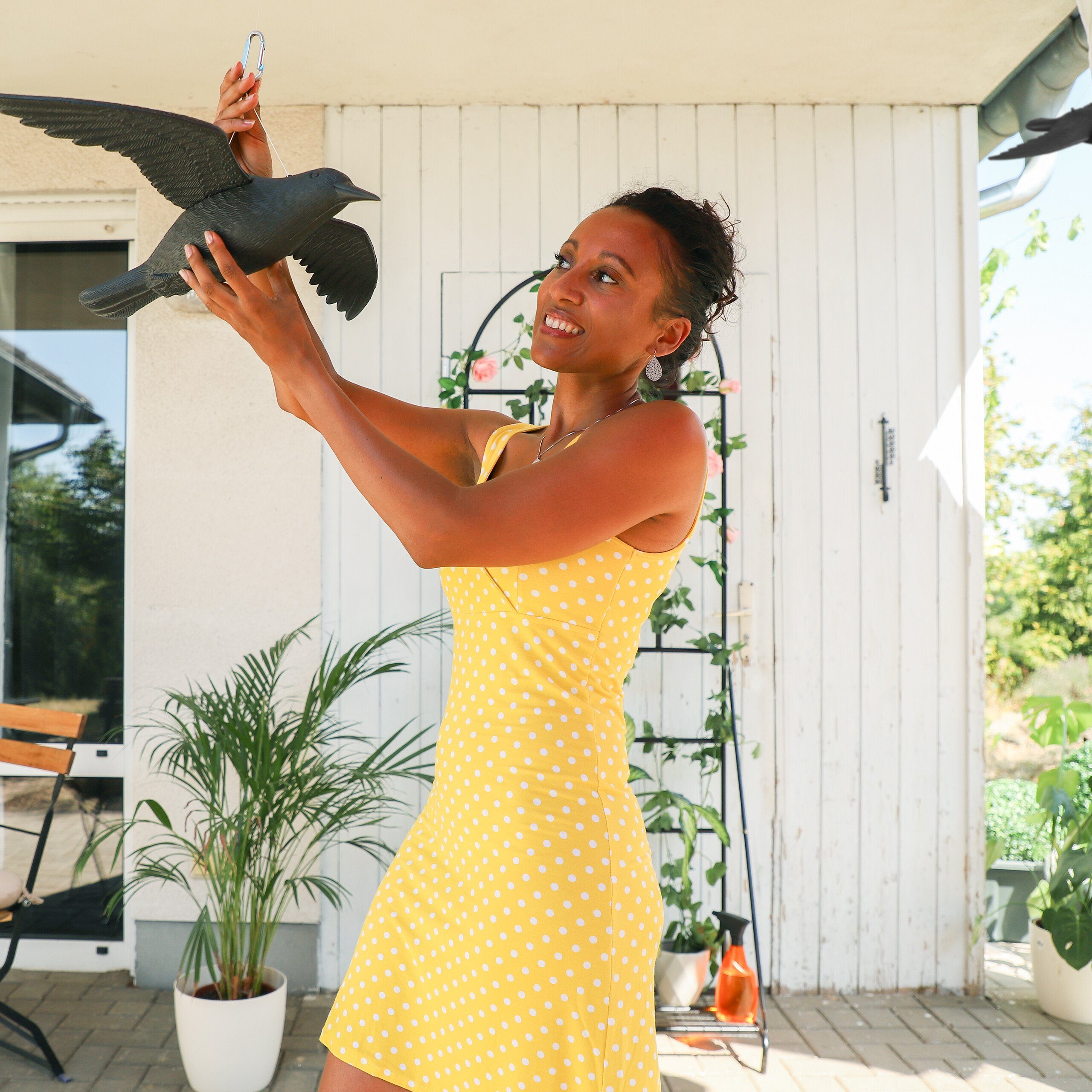 relaxdays Vogelattrappe Taubenschreck Krähe im 2er Set