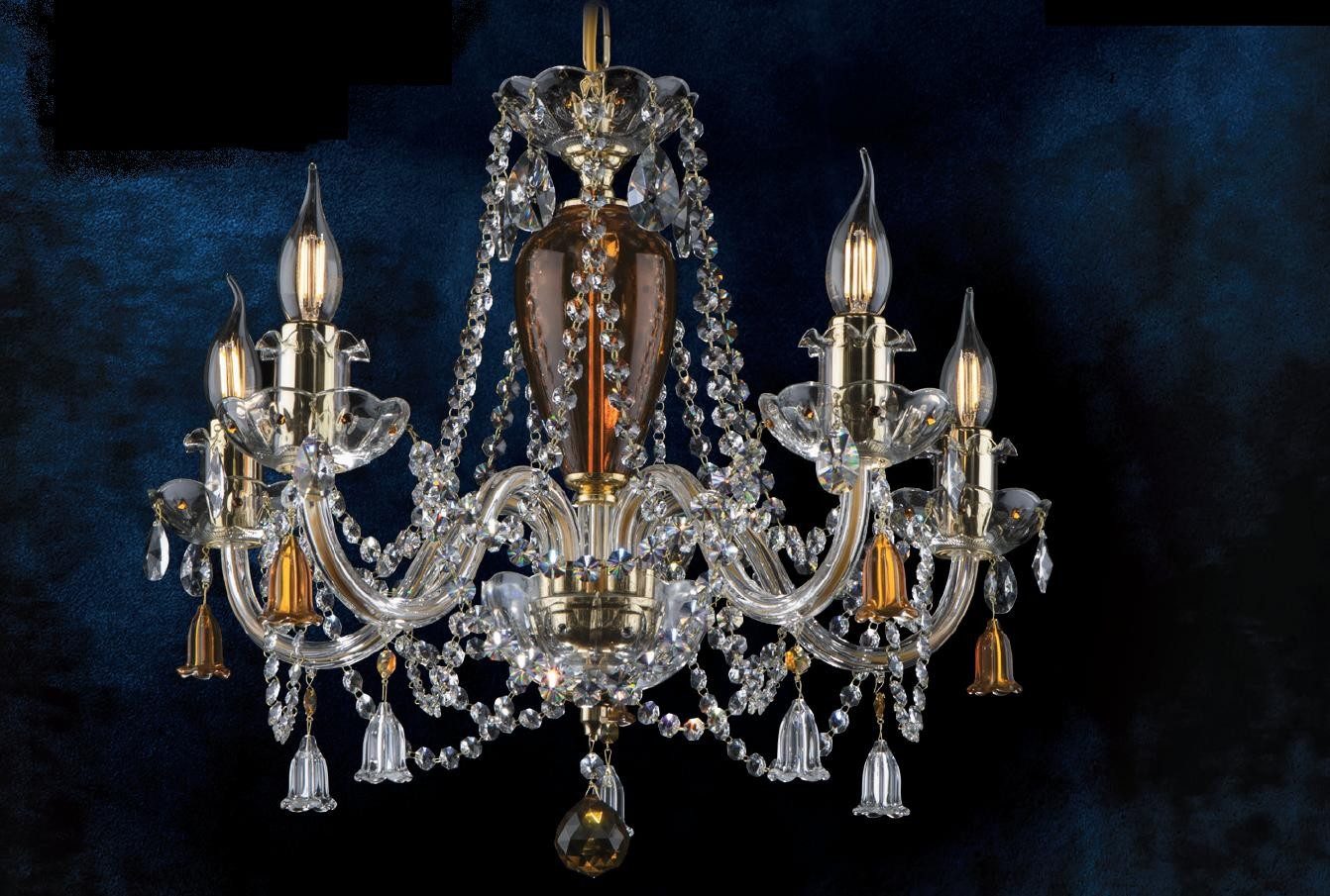JVmoebel Kronleuchter Kristall-Hängeleuchte im Bohemia-Stil mit eleganten Akzenten, Warmweiß, Made in Europa