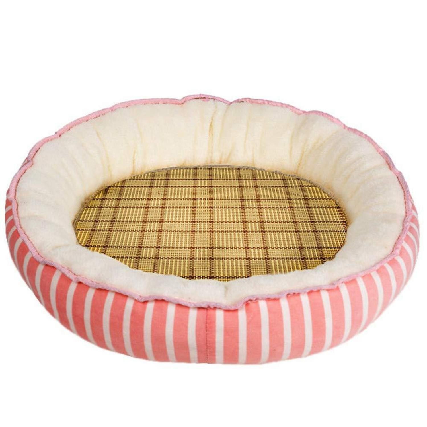 LuxusKollektion Hundekorb Hundebett Rund Waschbar Rosa L
