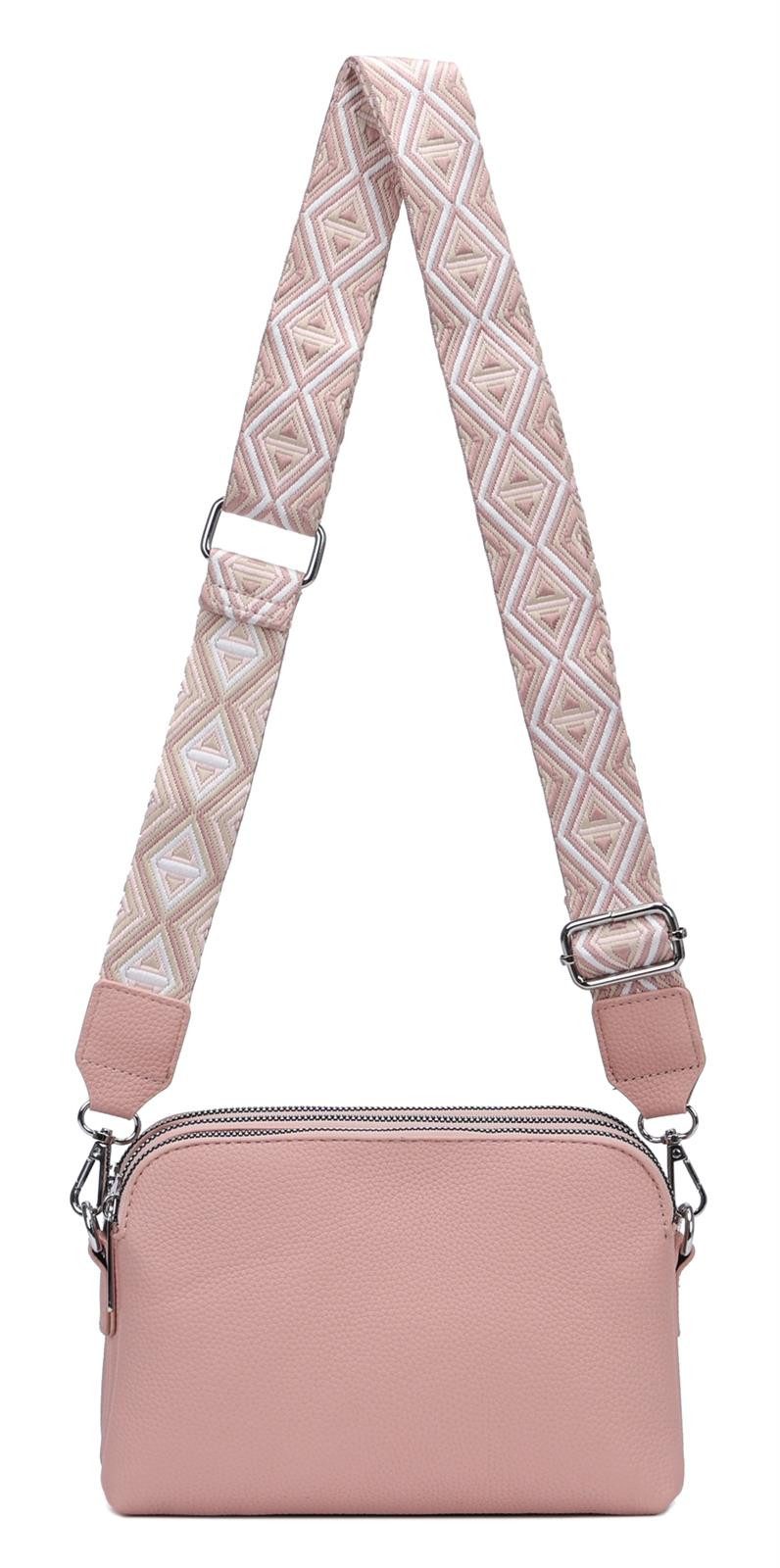 ITALYSHOP24 Schultertasche Damen Tasche Bodybag Umhängetasche Crossbody Brusttasche Handtasche, Crossover Muster Taschengurt Smartphone Geldtasche Abend Handy Clutch