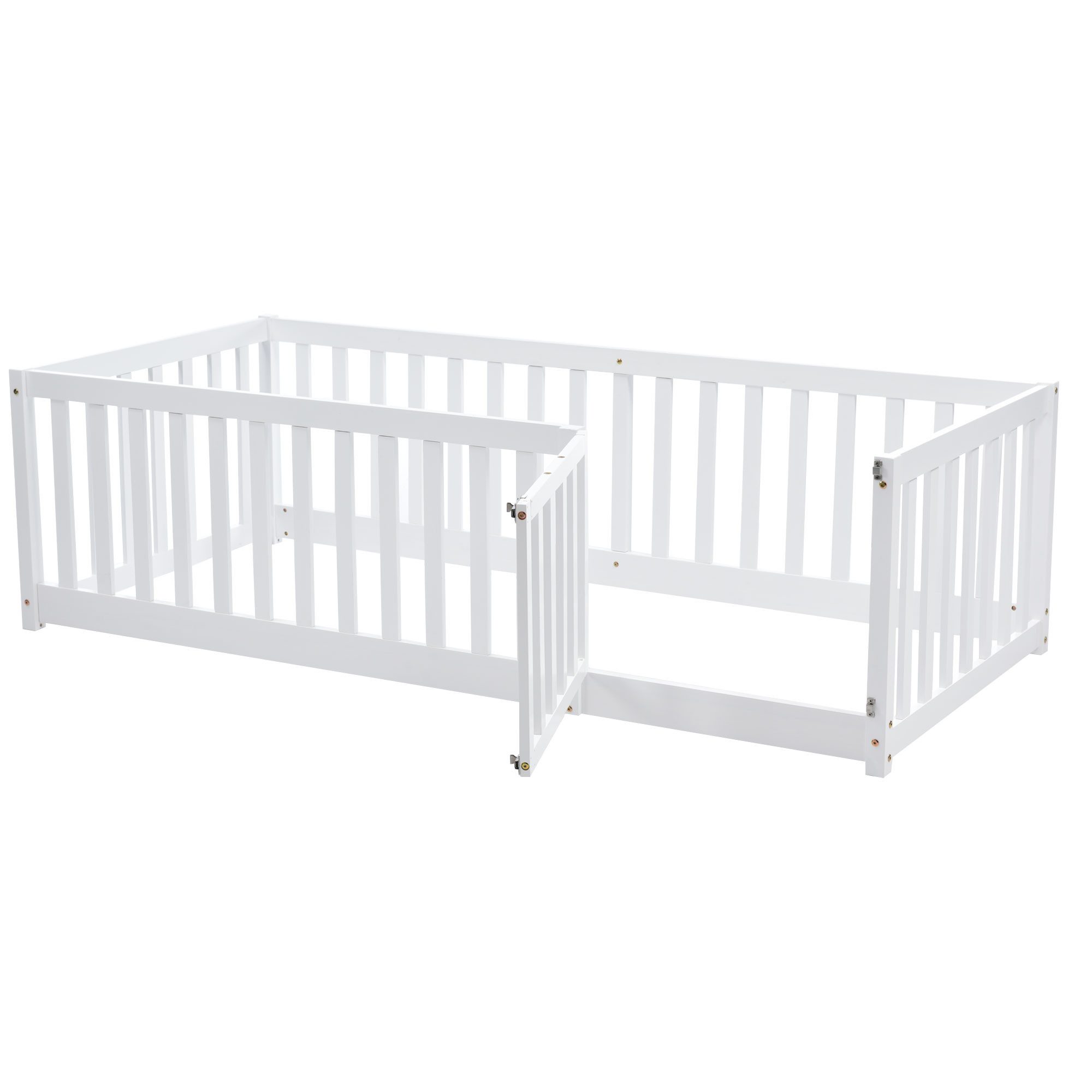 Ulife Kinderbett Bodenbett Holzbett, Holzboden Bettrahmen günstig online kaufen