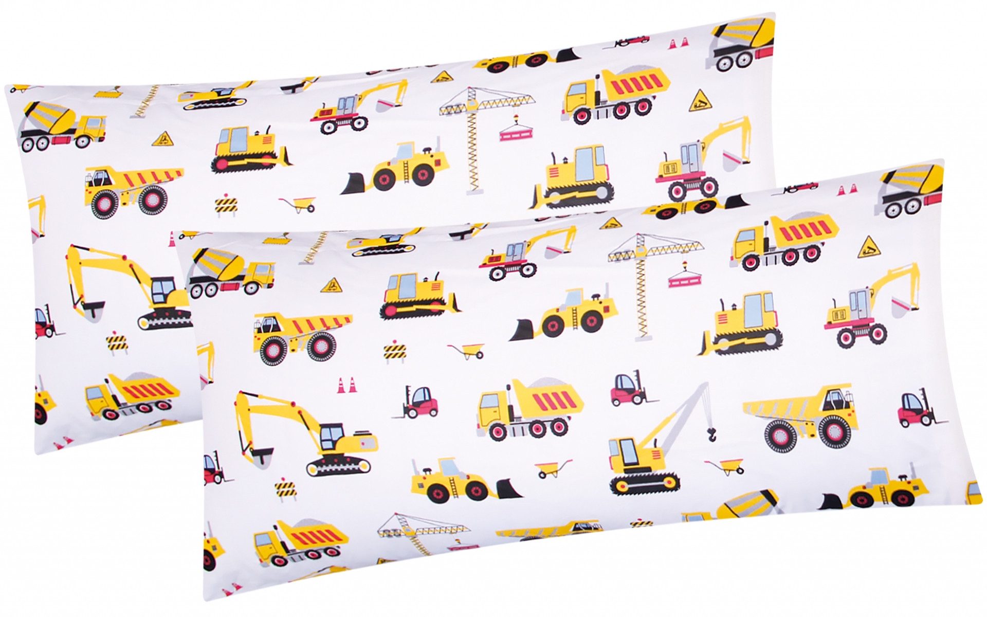 Heubergshop Kissenbezug, (2 Stück), 2er Set 40x80cm Bagger Baufahrzeuge Krä günstig online kaufen