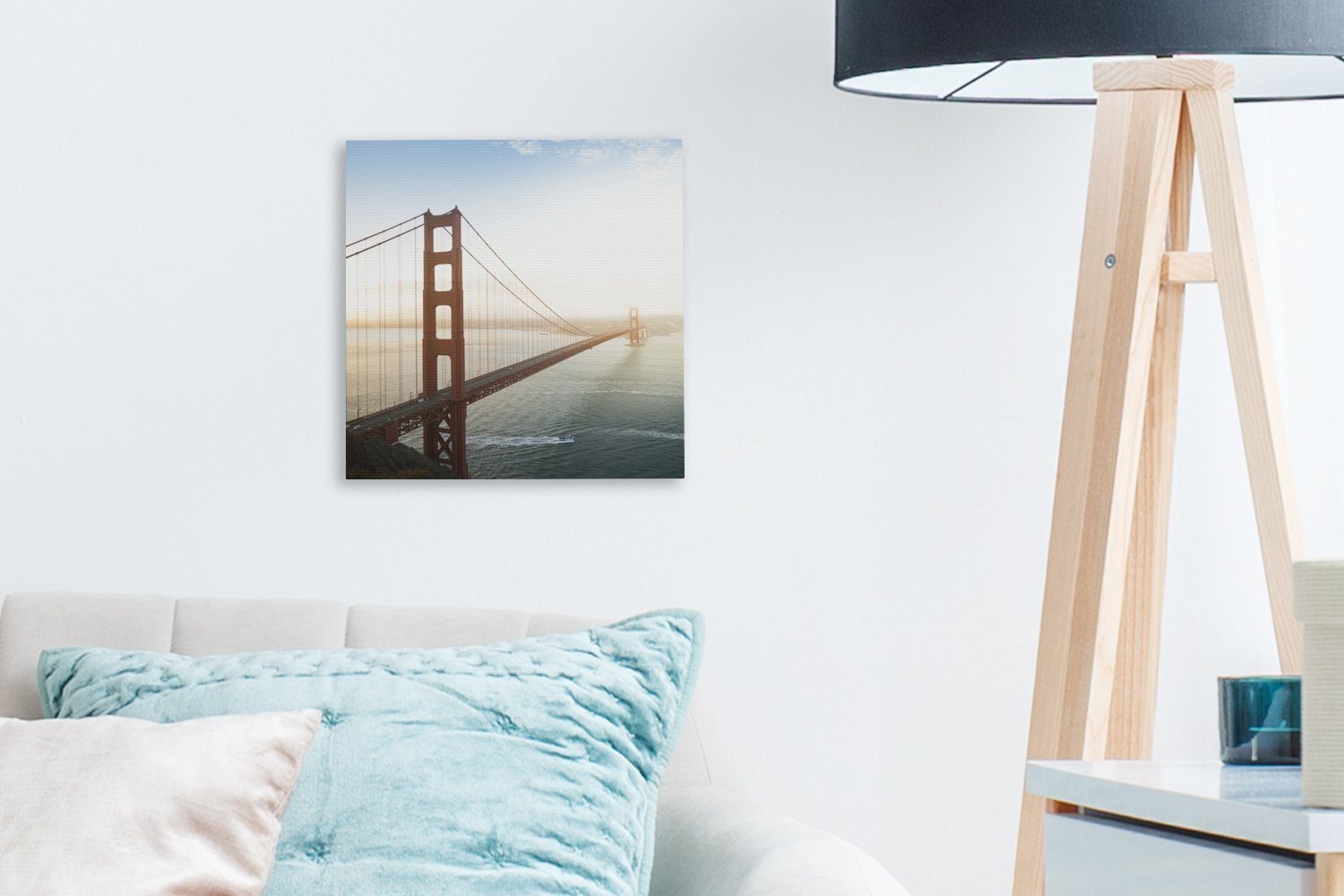 (1 der Schlafzimmer Leinwandbild in OneMillionCanvasses® St), für Morgennebel an Leinwand Bridge Gate Bilder Golden Kalifornien, Wohnzimmer