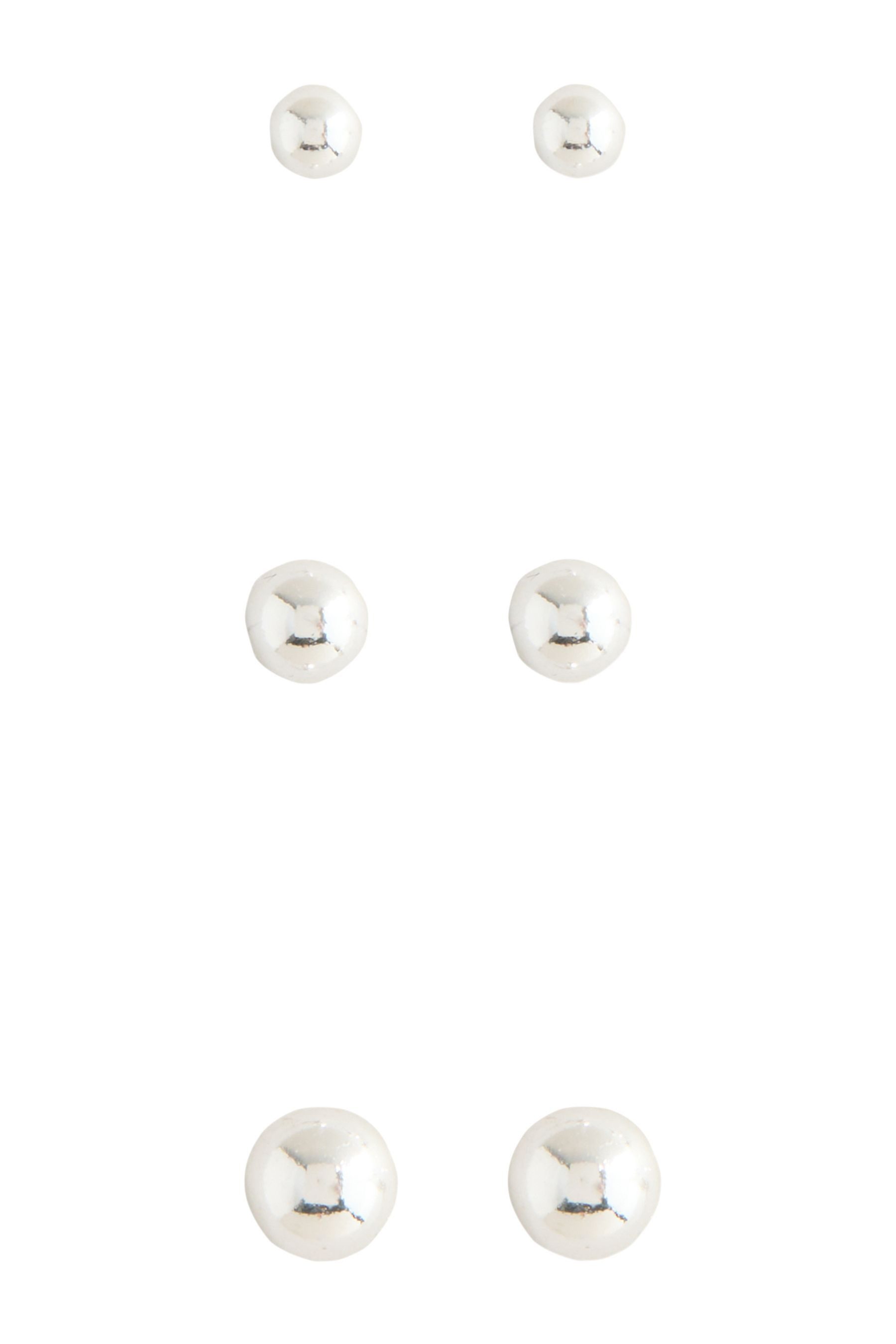 Next Ohrring-Set Kugel-Ohrstecker aus Edelstahl, 3er-Pack (3-tlg)