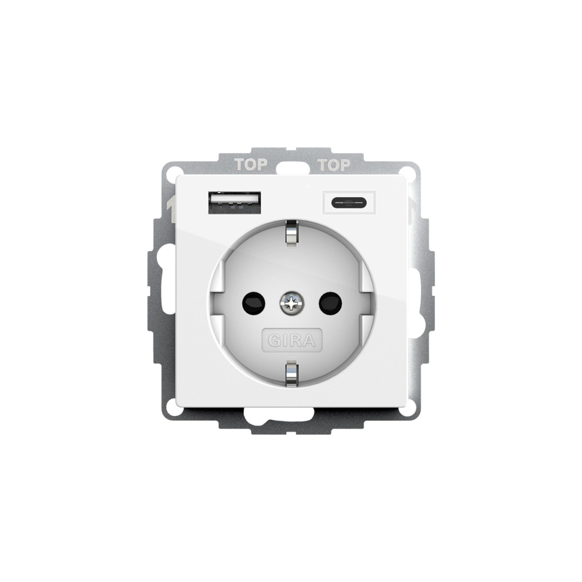 GIRA Gira SCHUKO USB-Spannungsvers. 2-fach reinweiß 245903 Steckdosenleiste