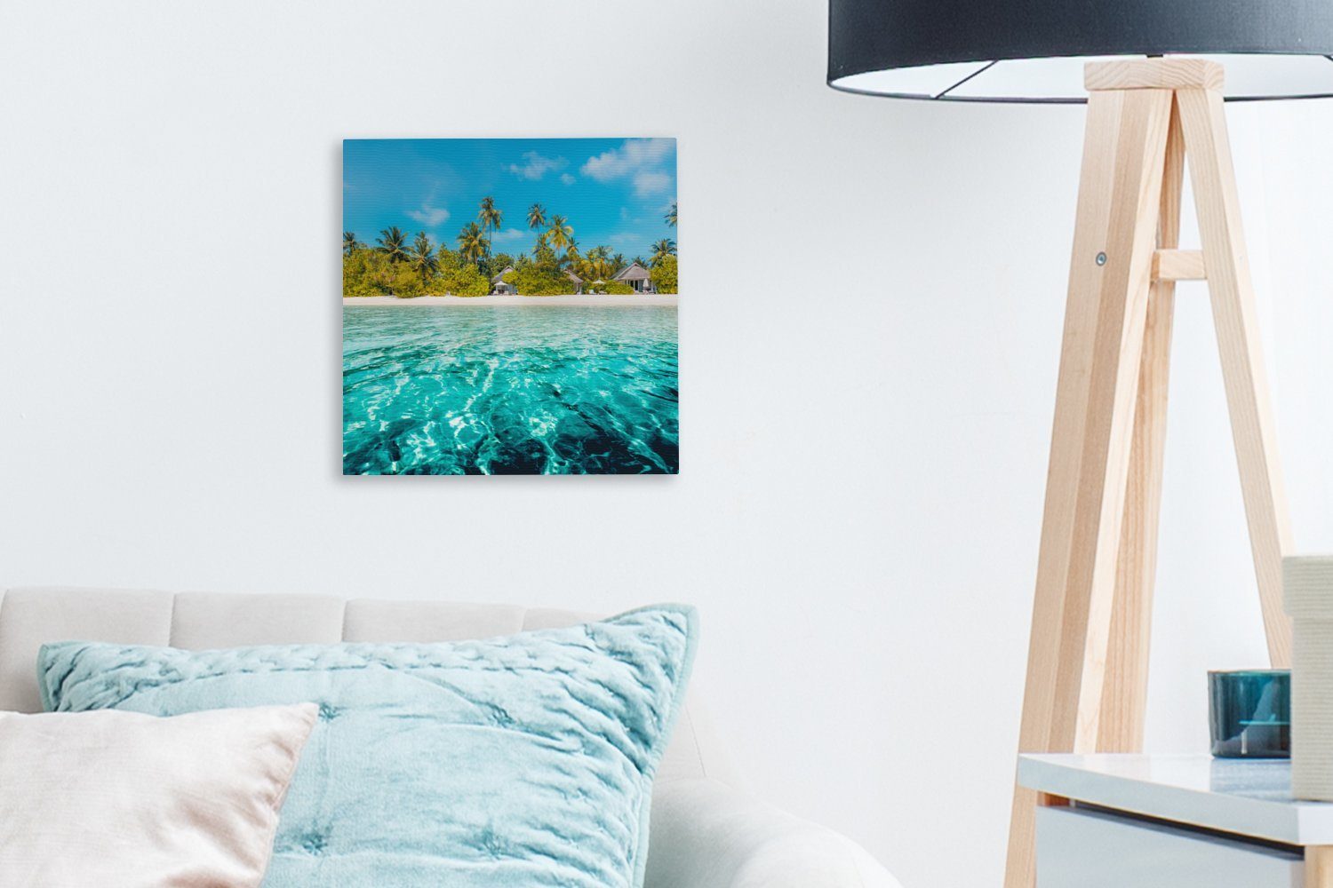 St), Strand Bilder OneMillionCanvasses® - Wohnzimmer Schlafzimmer Leinwand (1 für Meer, - Palmen Leinwandbild