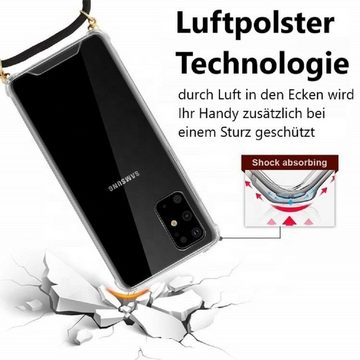 CoverKingz Handyhülle Hülle für Samsung Galaxy A33 5G Handykette Cover Silikon Handy Case 16,21 cm (6,4 Zoll), Handyhülle mit Band Bumper Schutzhülle Silikonhülle transparent