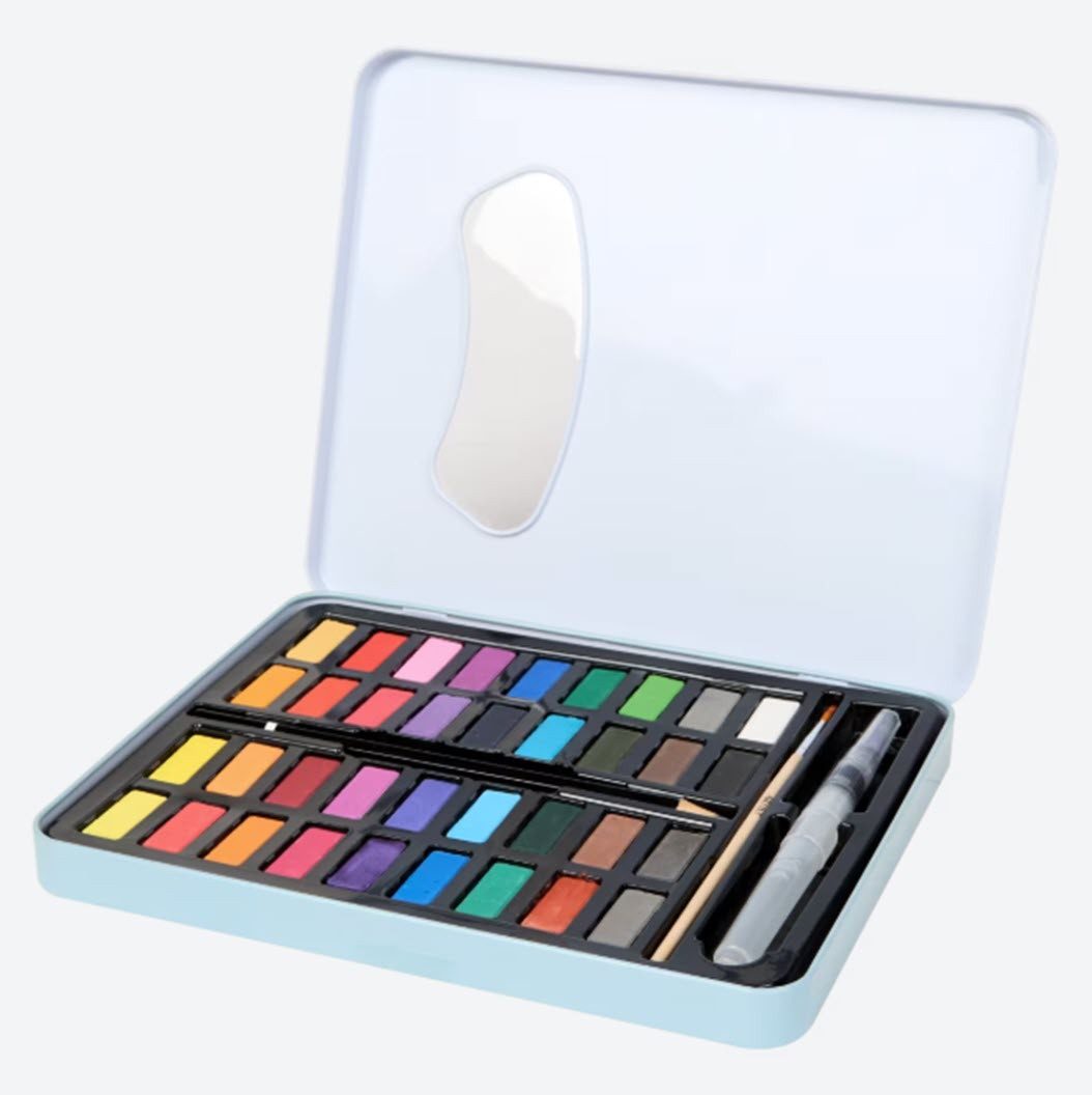 Spectrum Wasserfarbe Wasserfarben in Dose 36 Farben + Pinsel Aquarellkasten