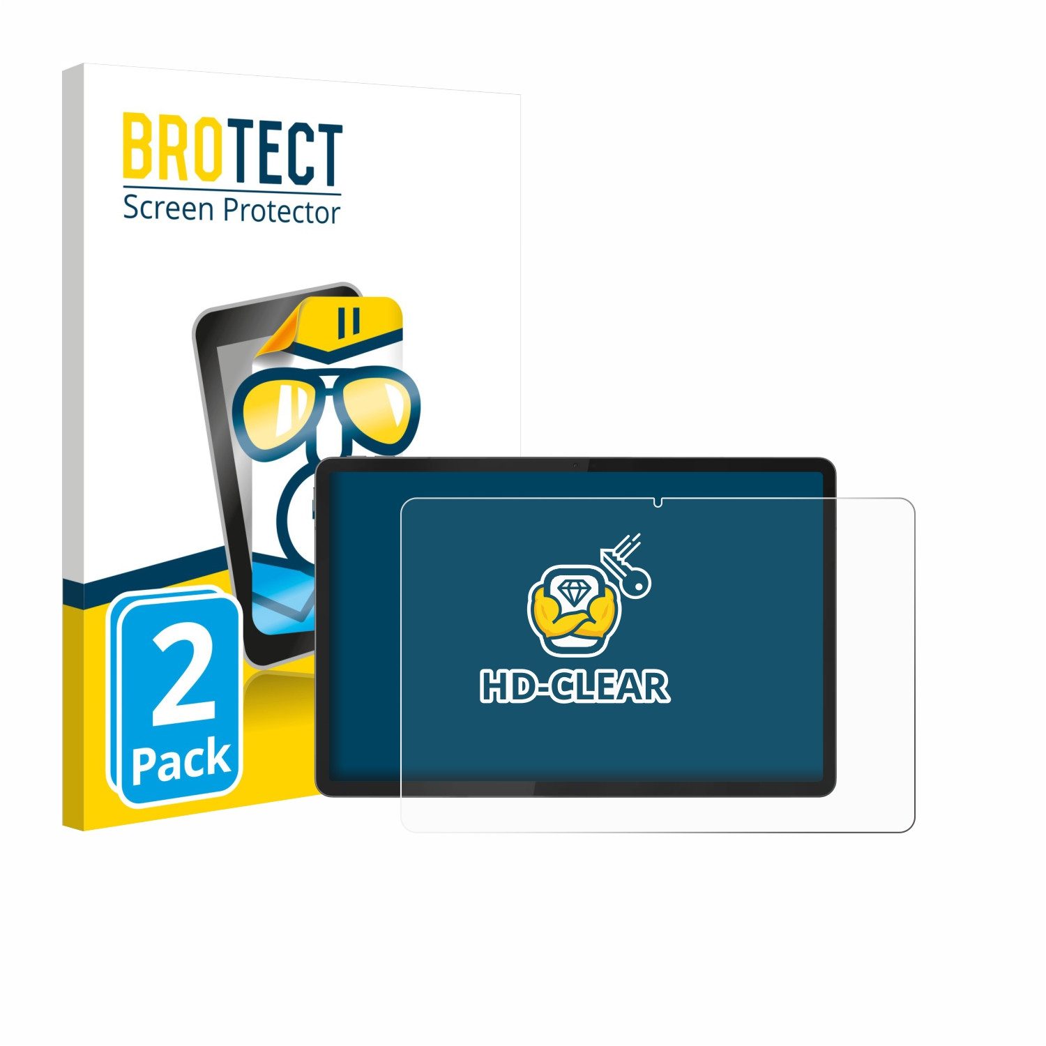 BROTECT Displayschutzfolie Schutzfolie für Lenovo Idea Tab Plus 12.1" (Hochformat), 2 Stück, Displayschutz Schutz Folie Klar Transparent