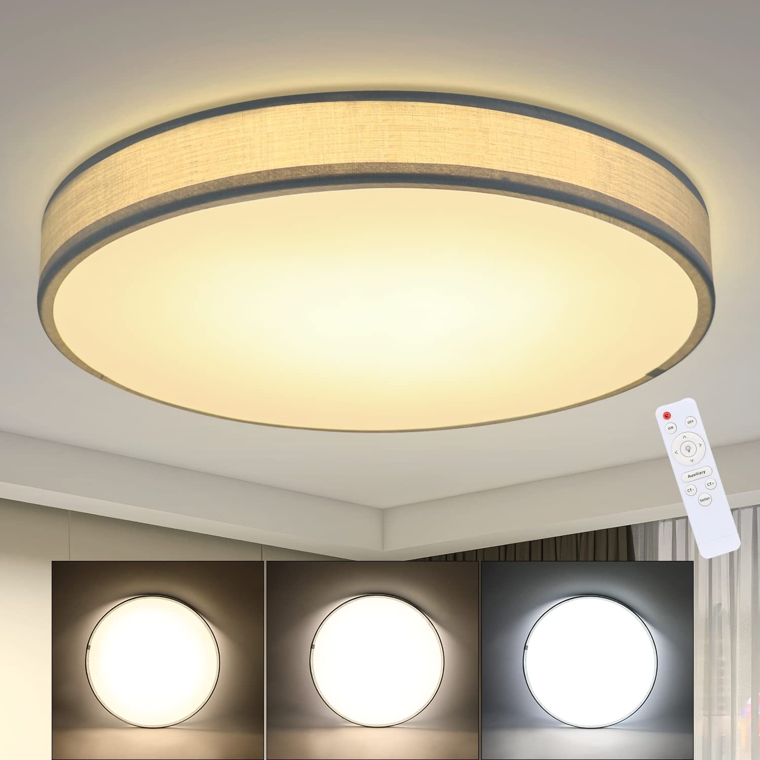 Nettlife LED Deckenleuchte Schlafzimmer Dimmbar Schwarz günstig online kaufen