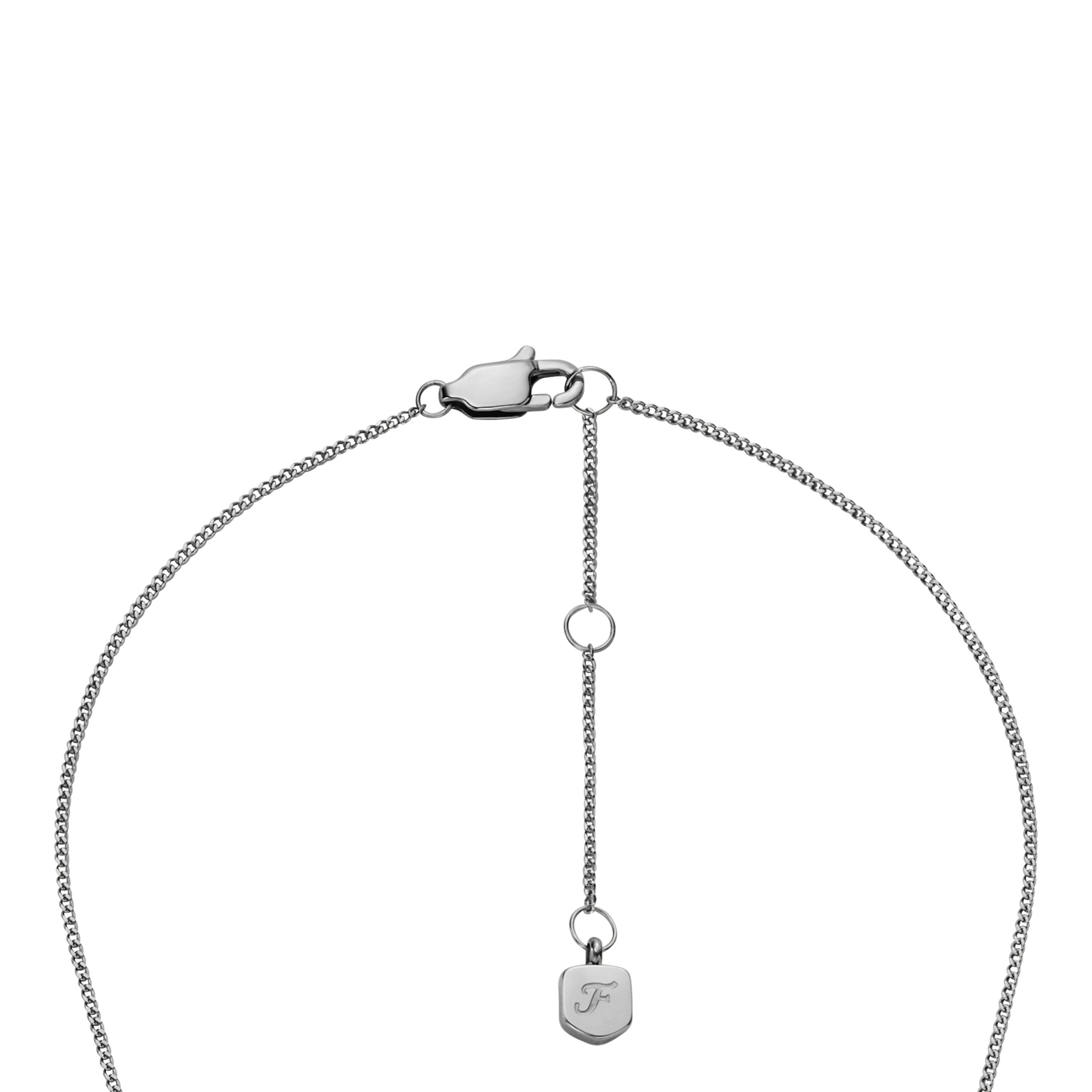 Fossil Kette mit Anhänger Schmuck Geschenk Edelstahl JEWELRY, mit Glasstein - mit Perlmutt