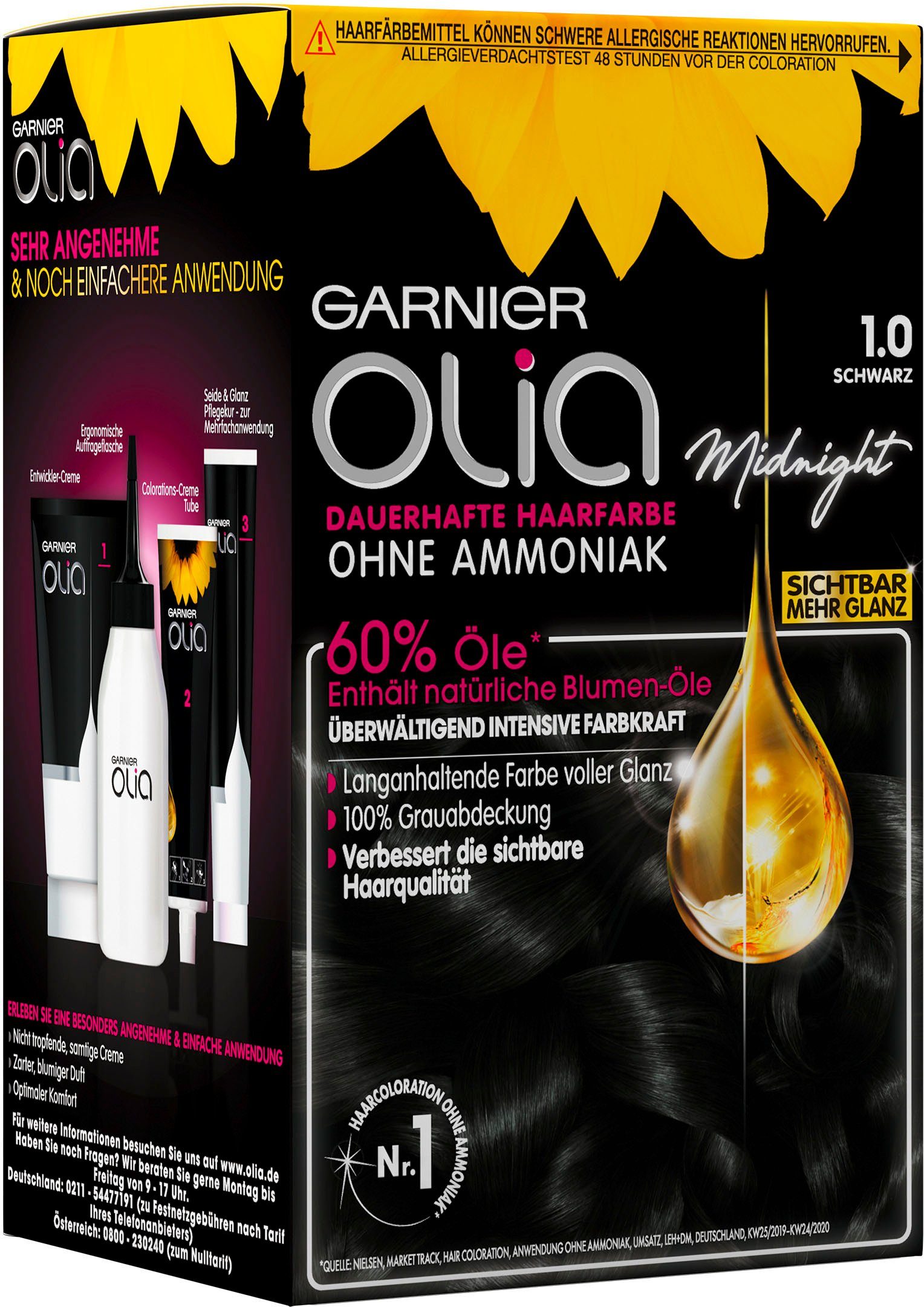 GARNIER Coloration GARNIER OLIA, intensive Farbkraft und geschmeidiges, glänzendes Haar