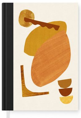 MuchoWow Notizbuch Abstrakt - Formen - Gelb - Figuren, Journal, Merkzettel, Tagebuch, Notizheft, A5, 98 Seiten, Haushaltsbuch