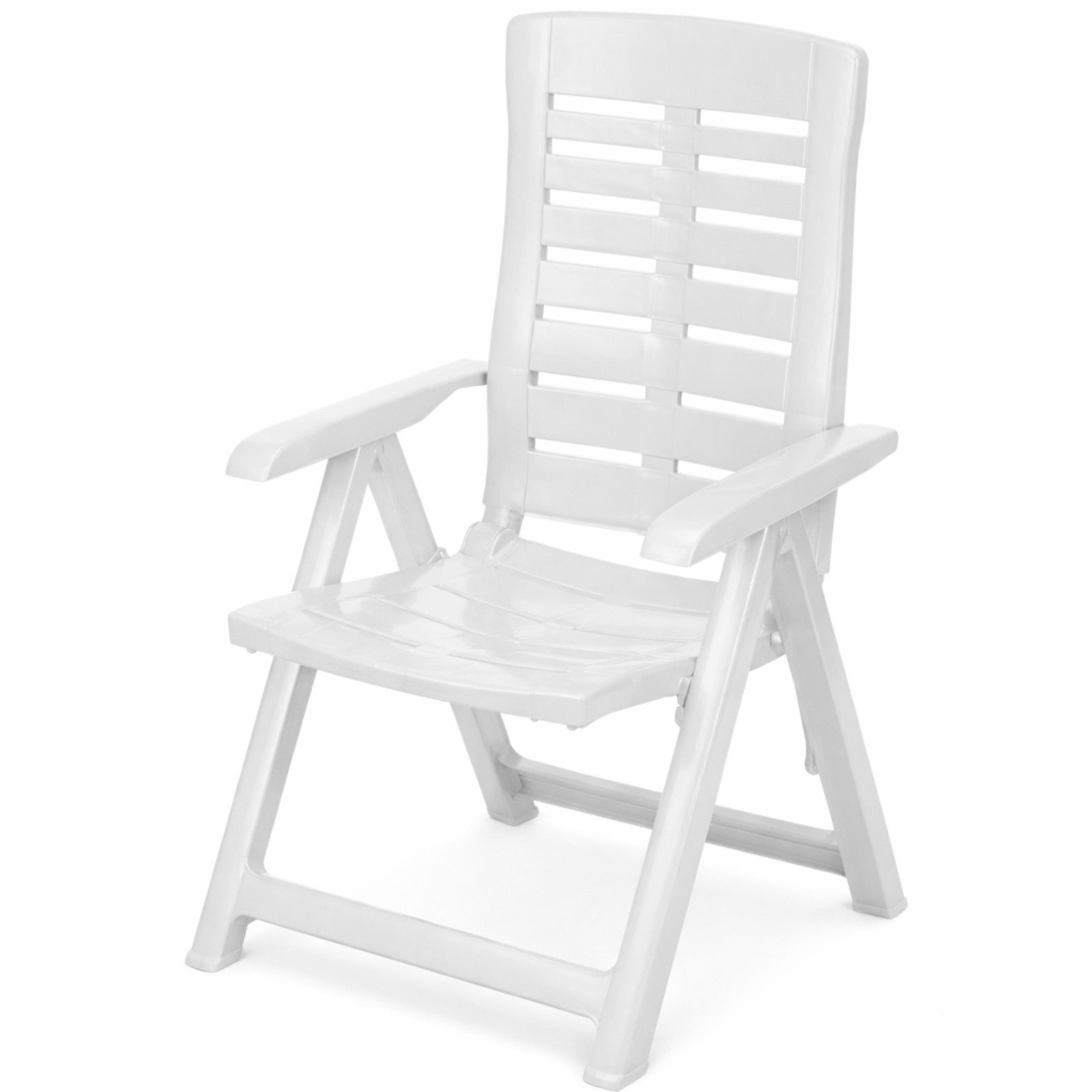 Koopman Gartenstuhl Hochlehner Kunststoff Klappstuhl 108x59x56cm Weiß 2er Set (2 St), 2 Personen, Wetterfest, Klappbar, Outdoor, Robust