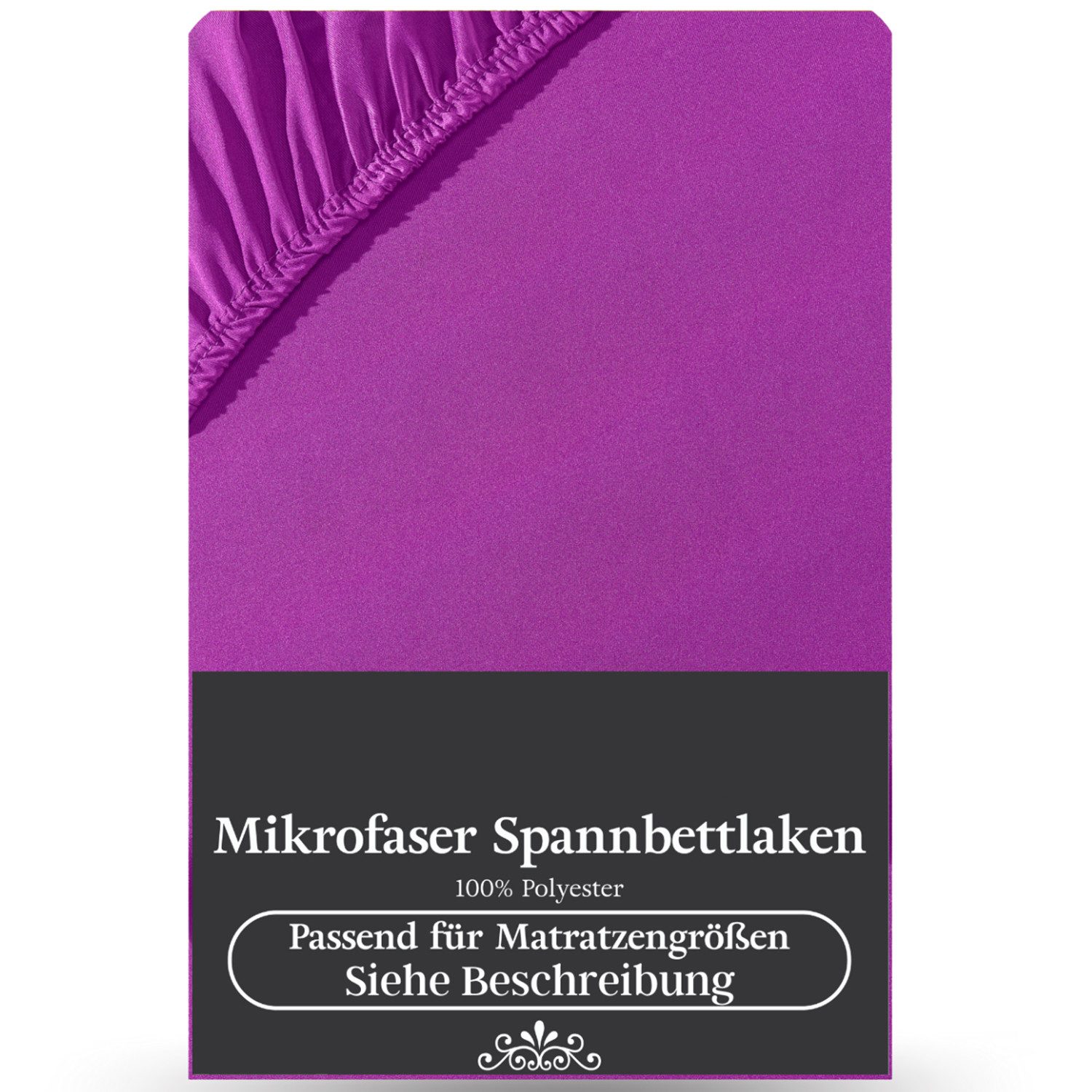 Visaggio Spannbettlaken Mikrofaser Spannbetttuch Bettlaken 90x200 140x200 180x200 200x220, Microfaser, Gummizug: rundum, viele Größen und Farben, Steghöhe 30 cm für Matratzenhöhen bis 22 cm