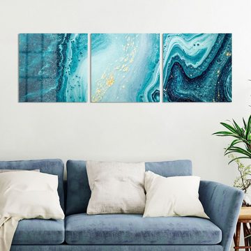 DEQORI Glasbild 'Meer aus Marmor', 'Meer aus Marmor', Glas Wandbild Bild schwebend modern