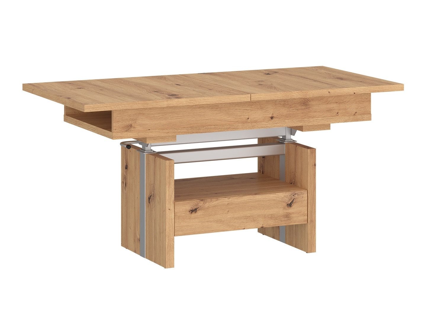 Meble Wójcik Couchtisch ausziehbar, höhenverstellbar, Eiche Dekor - 110/150x56/72x65cm (BxHxT)