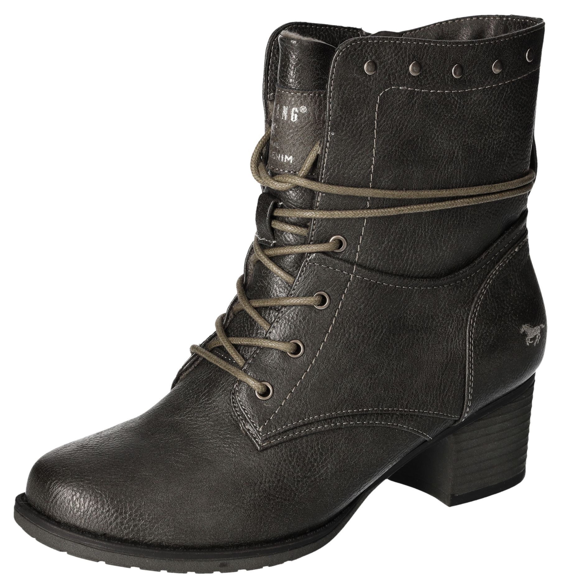 Mustang Shoes Stiefelette Bikerboots, Stiefelette mit Innenreißverschluss