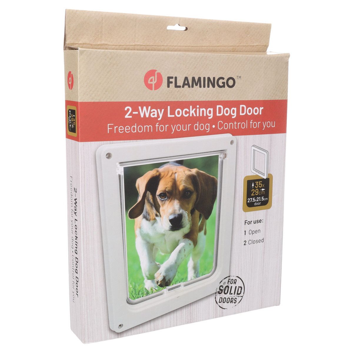 Flamingo Hundeklappe Hundetür Napoleon weiß