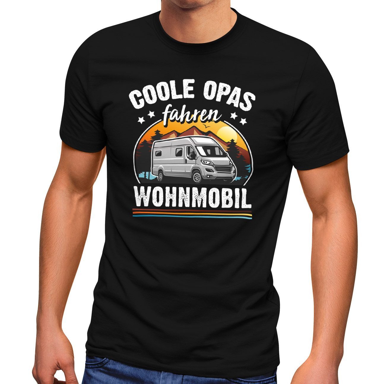 MoonWorks Print-Shirt Herren T-Shirt Camping coole Opas fahren Wohnmobil Ge günstig online kaufen