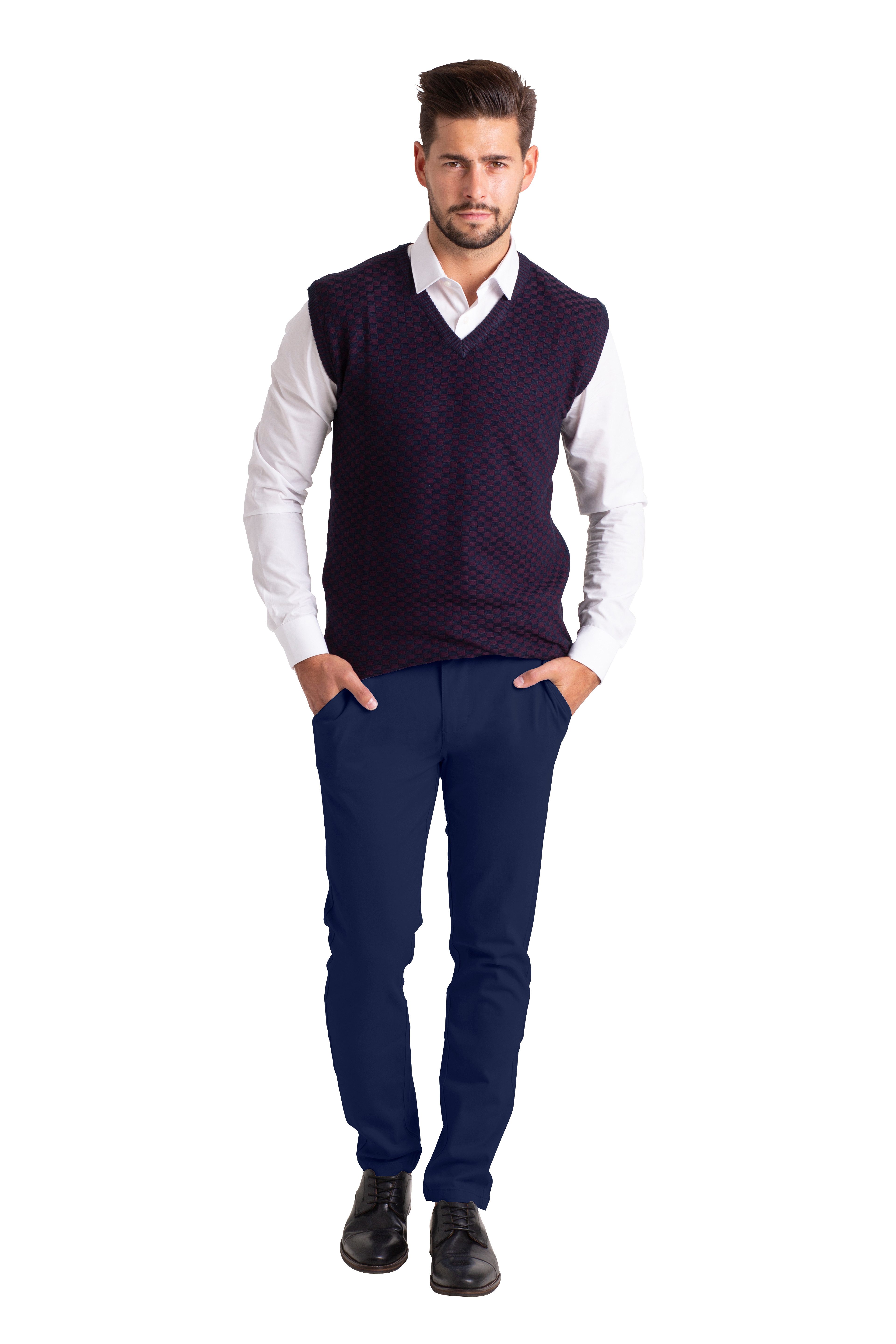 BlauerHafen Chinohose Herren Chinohose Slim Fit Stretch Baumwolle Business Freizeithose