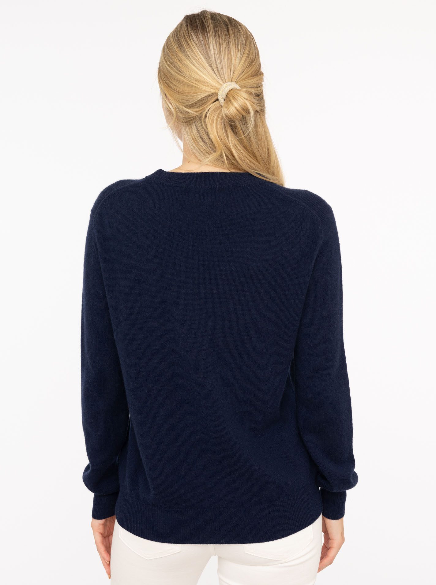 Zwillingsherz Strickpullover Duck Rundhals,aus reinem Kaschmir mit großer E günstig online kaufen