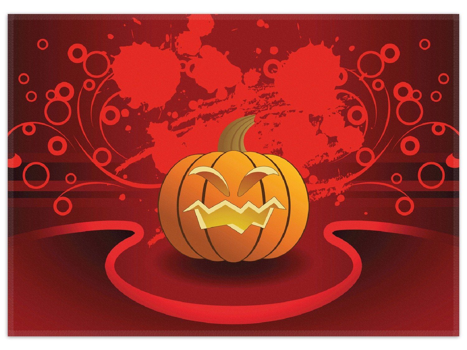 Wallario Teppich Geschnitzter Halloween-Kürbis im Comic Stil, rechteckig, rutschfest