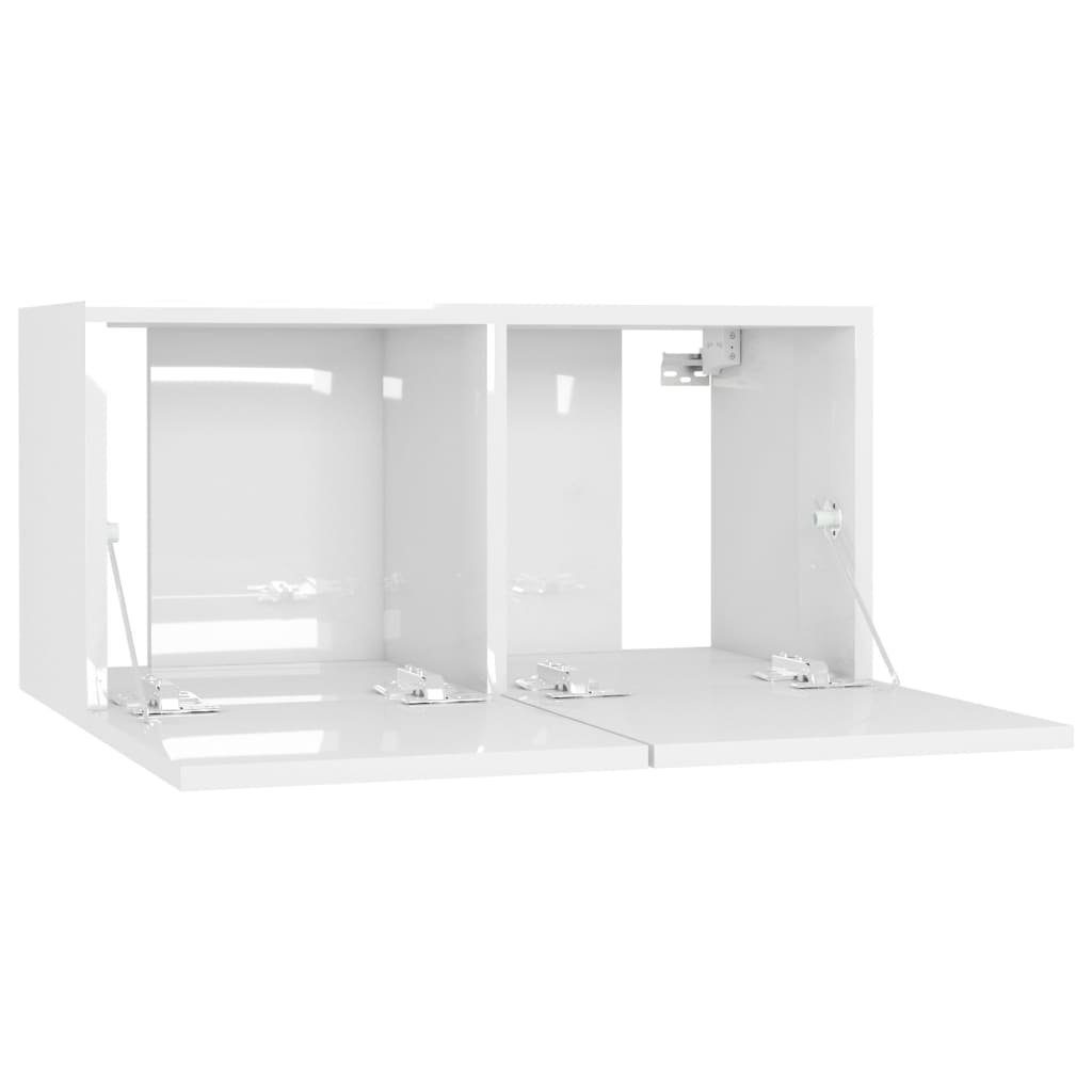 furnicato TV-Schrank 60x30x30 Stk. TV-Hängeschränke 2 cm Hochglanz-Weiß