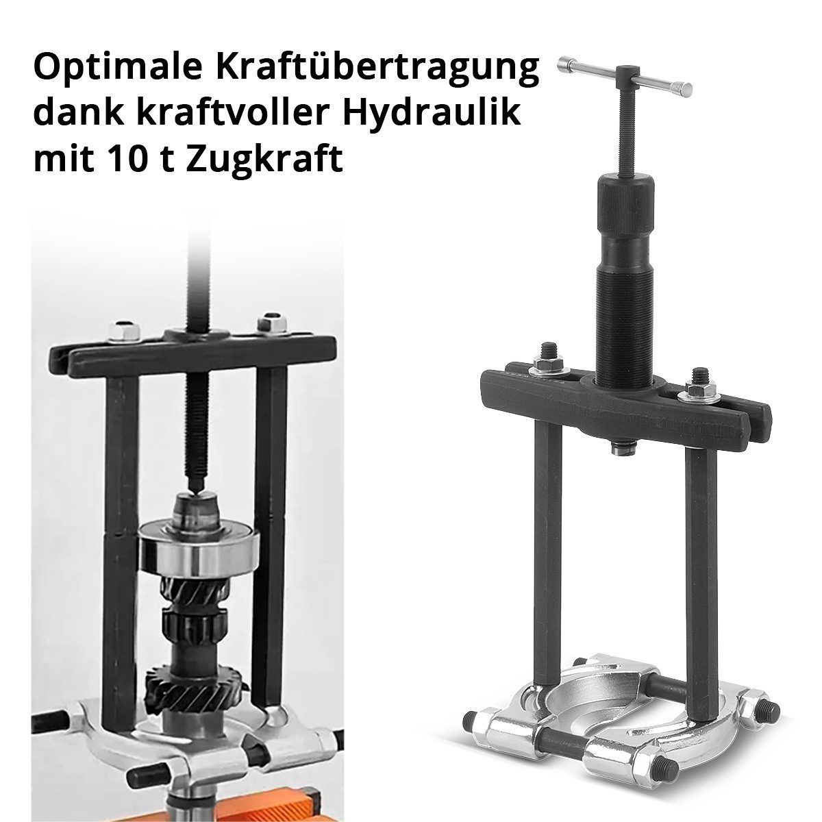 STAHLWERK Werkzeugset Hydraulischer Universal-Abzieher mit 10 t Zugkraft, (1-tlg)