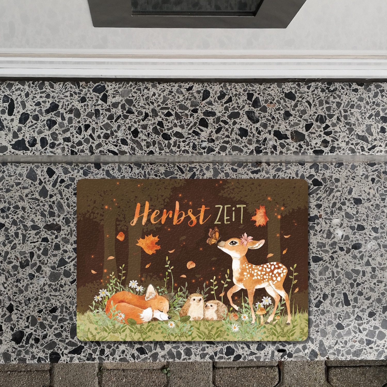 speecheese Fußmatte Tier des Waldes Fußmatte in 35x50 cm ohne Rand mit Spru günstig online kaufen