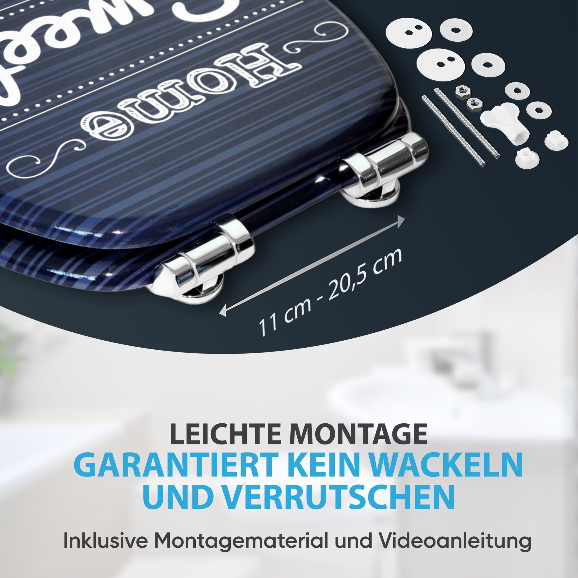 Sanilo WC-Sitz Home Sweet Home mit Absenkautomatik, Toilettendeckel vom Hersteller, hochwertig & modern mit Motiv, universell, leichte Montage – Bild 5 von 5