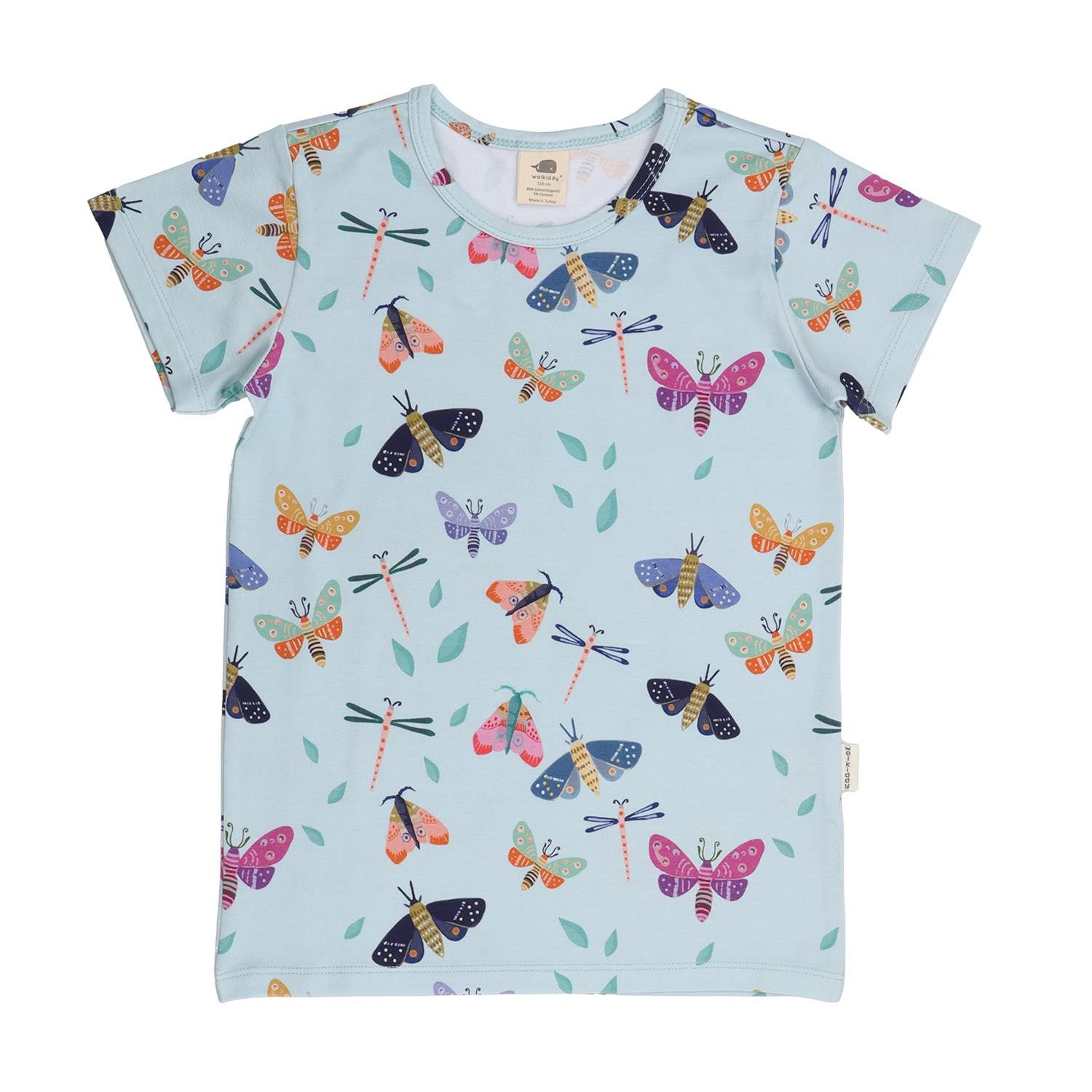 T-Shirt T-Shirt aus Bio-Baumwolle mit buntem Schmetterlingsmotiv