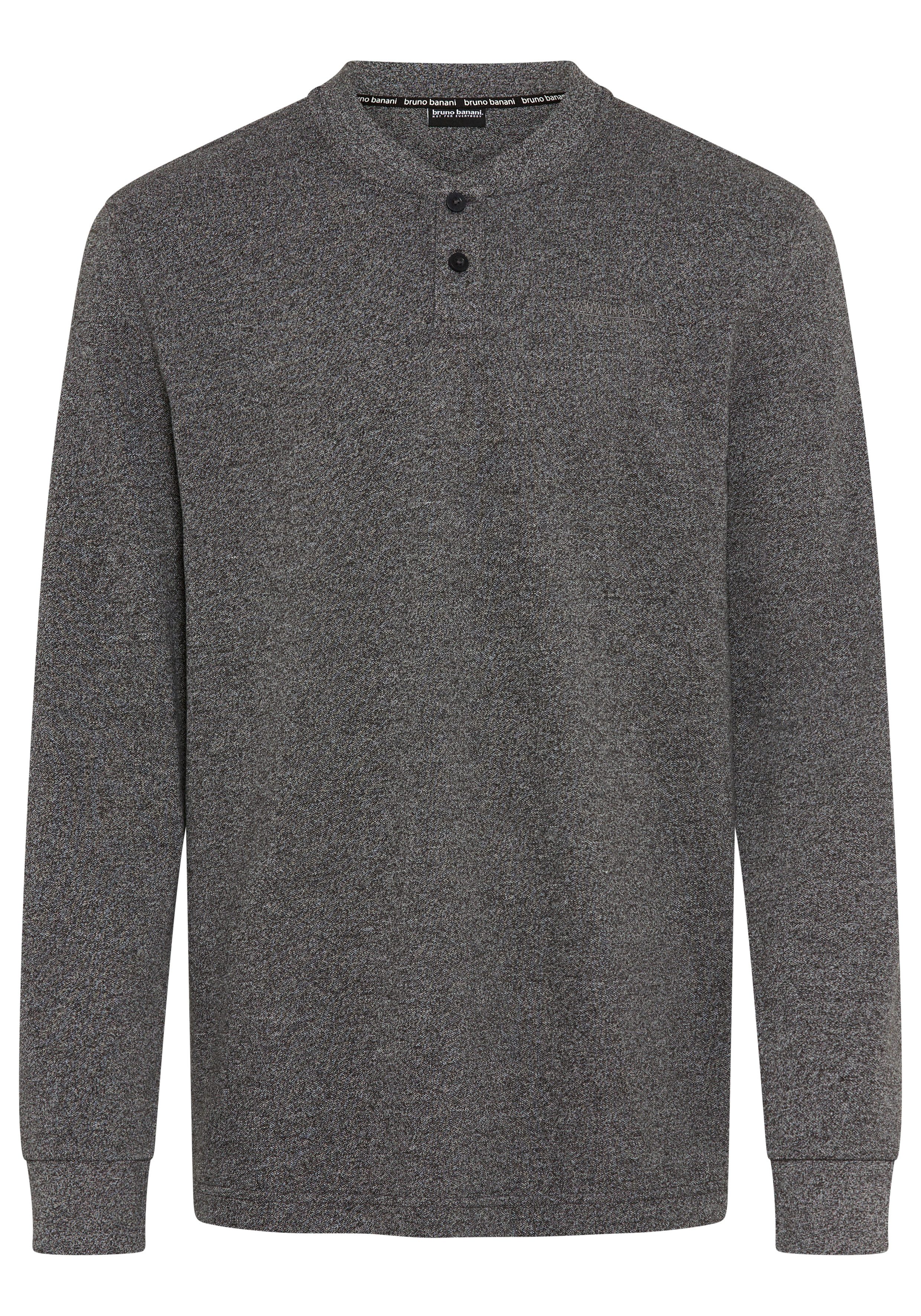 Bruno Banani Henleyshirt Geschmeidige melierte Jersey-Qualität mit kurzem Henley-Ausschnitt – Bild 5 von 5