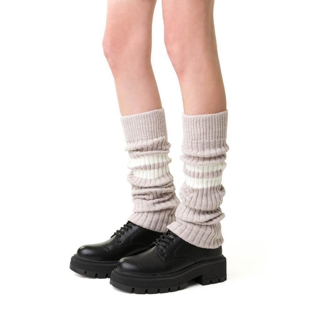 Lycille Beinstulpen 1 Paar Beinstulpen für Frauen aus Wolle mit Streifen Beinwärmer, Universalgröße