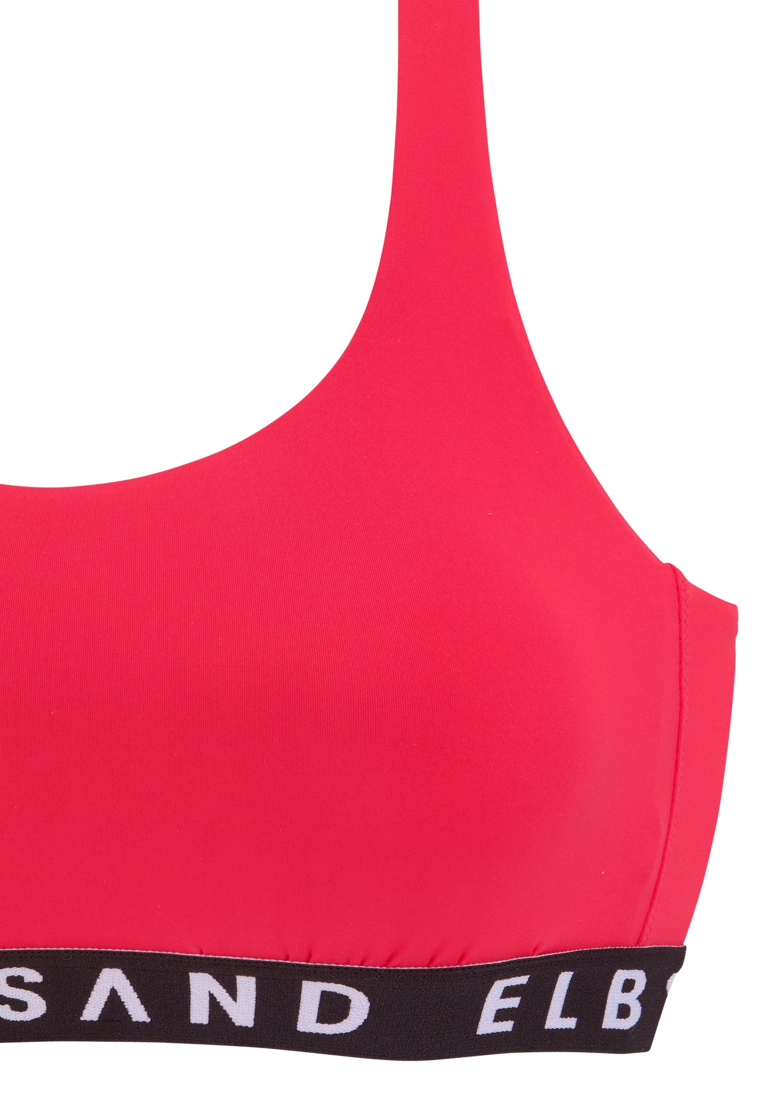 Elbsand Bustier-Bikini mit kontrastfarbenen Schriftzügen – Bild 4 von 5