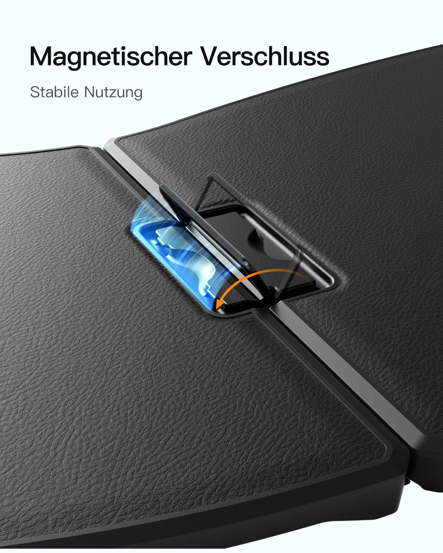 Inateck Faltbare Tastatur Ergonomische, Dual-Fold Magnetic, mit 3 BT Wireless-Tastatur (für Windows, iPad OS, Android, iOS) – Bild 5 von 5