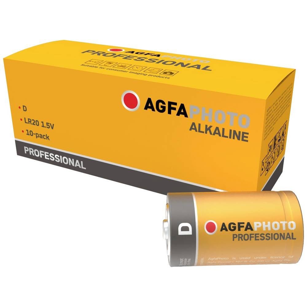 AgfaPhoto Alkaline Mono-Batterie Professional 10er-Set 110-858500 Batterie
