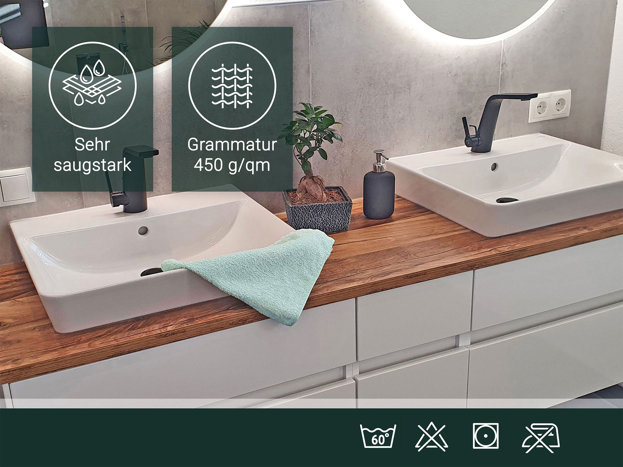 ZOLLNER Gästehandtücher, Walkfrottier (10-St), 30 x günstig online kaufen