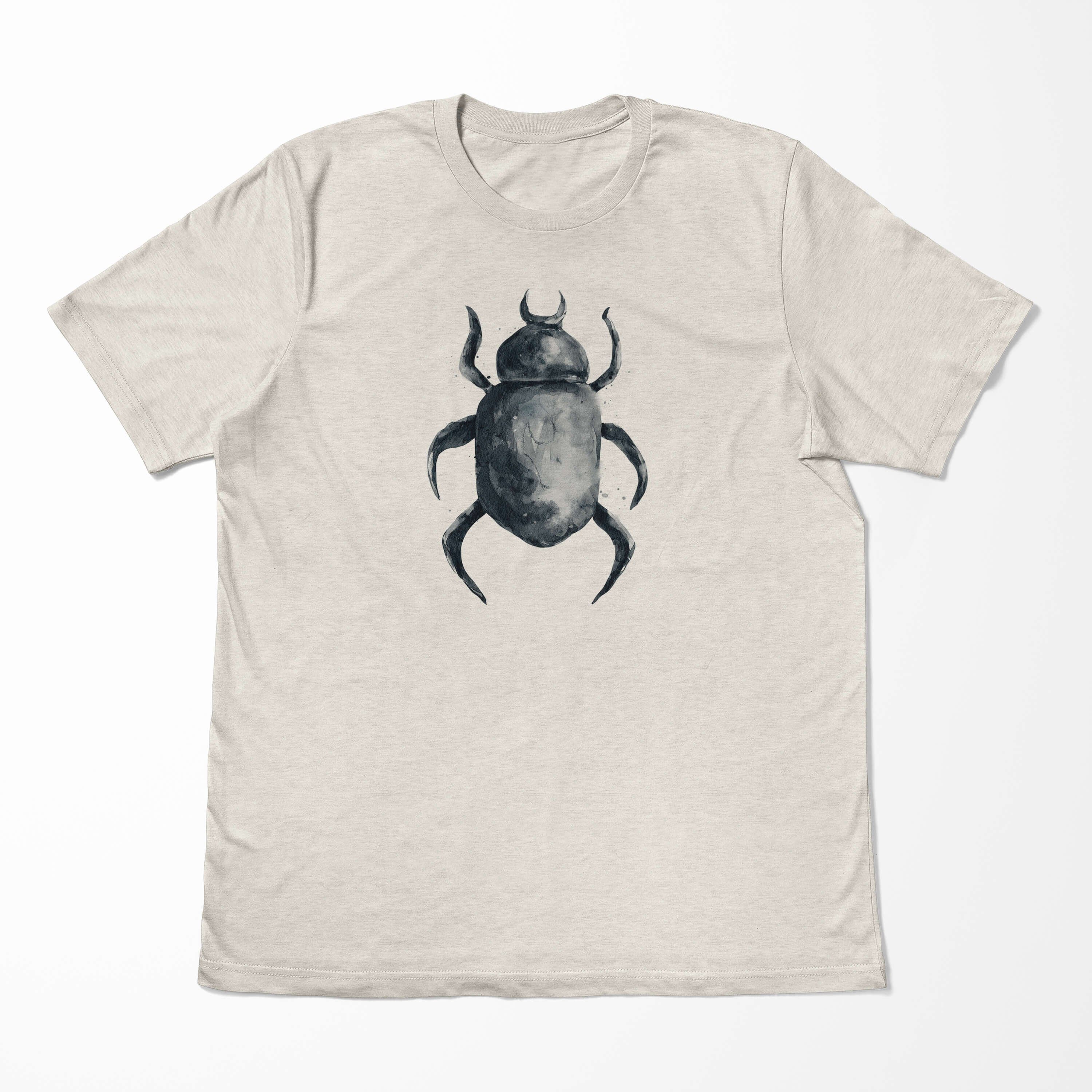 Sinus Art Herren Käfer Ökomode (1-tlg) Aquarell Shirt Farbe T-Shirt 100% Organic Bio-Baumwolle T-Shirt Motiv Nachhaltig