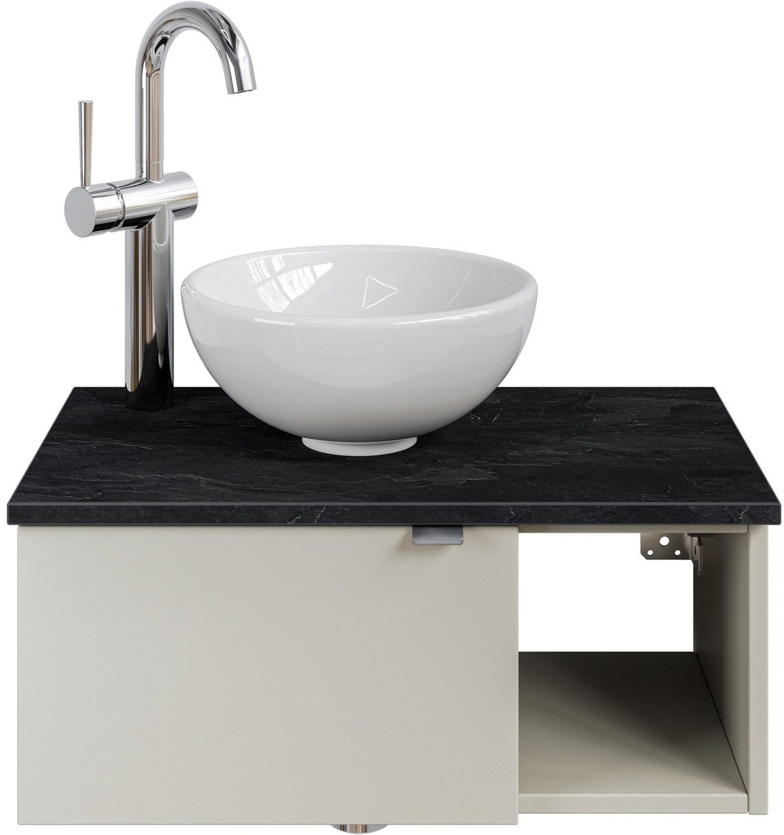 Saphir Waschtisch "Serie 6915 Waschschale mit Unterschrank für Gästebad, Gä günstig online kaufen