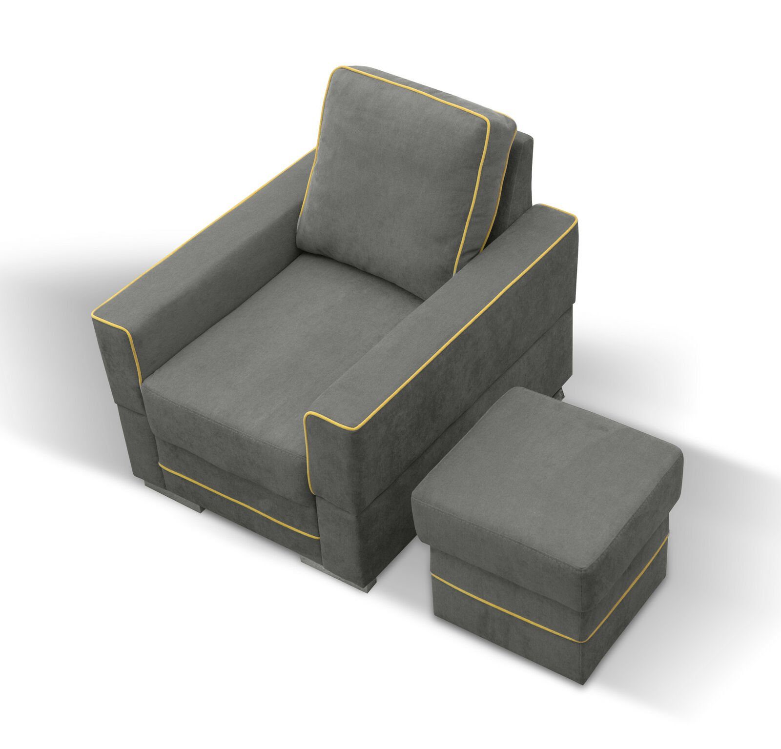 Sofas 1 Sessel, Couch Designer Polster JVmoebel Sitzer Fernseh Moderner Sessel Sofa Neu Textil