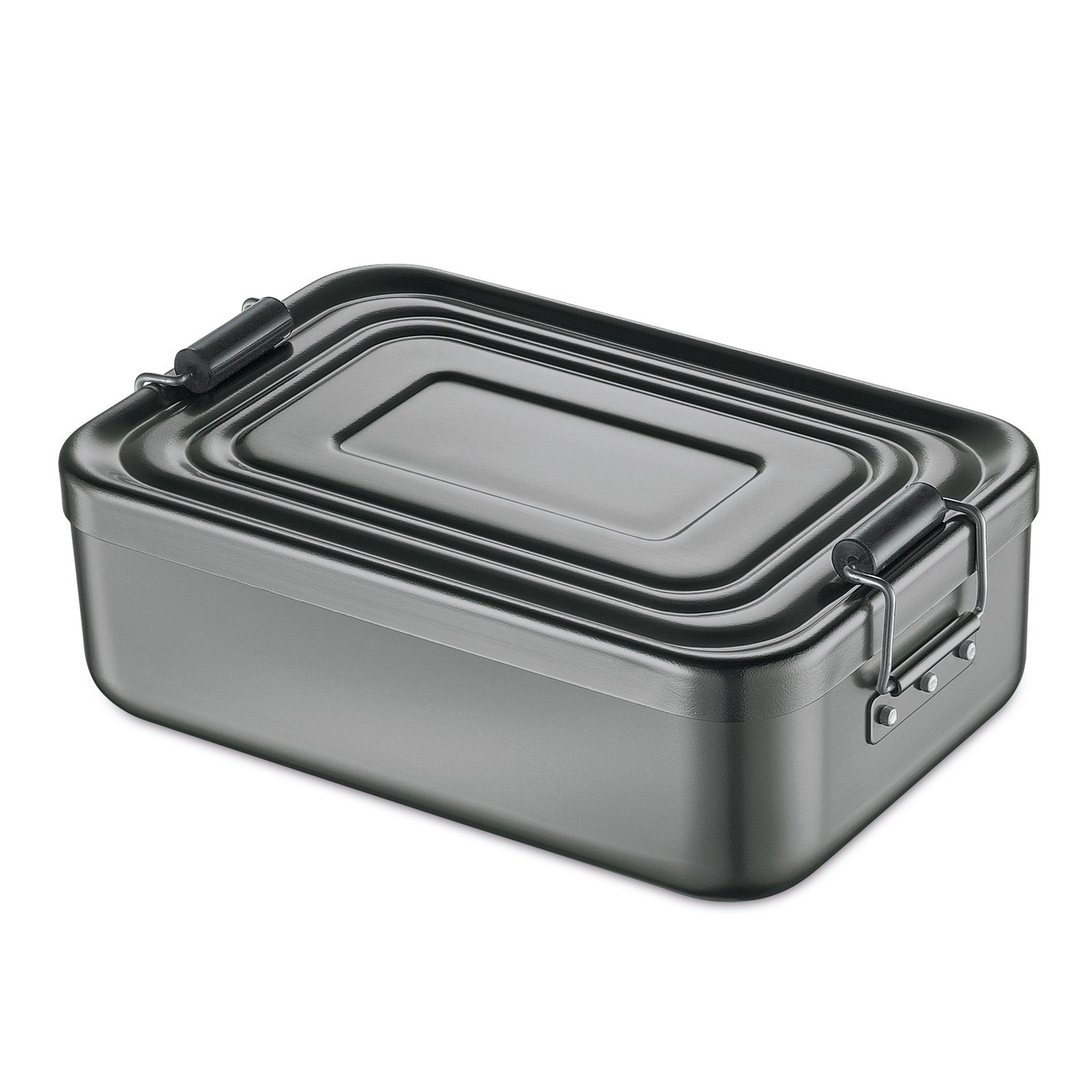 Lunchbox Anthrazit (Stück, Neuetischkultur Lunchbox Aluminium, go Aluminium Brotbox 1-tlg), Klein, to