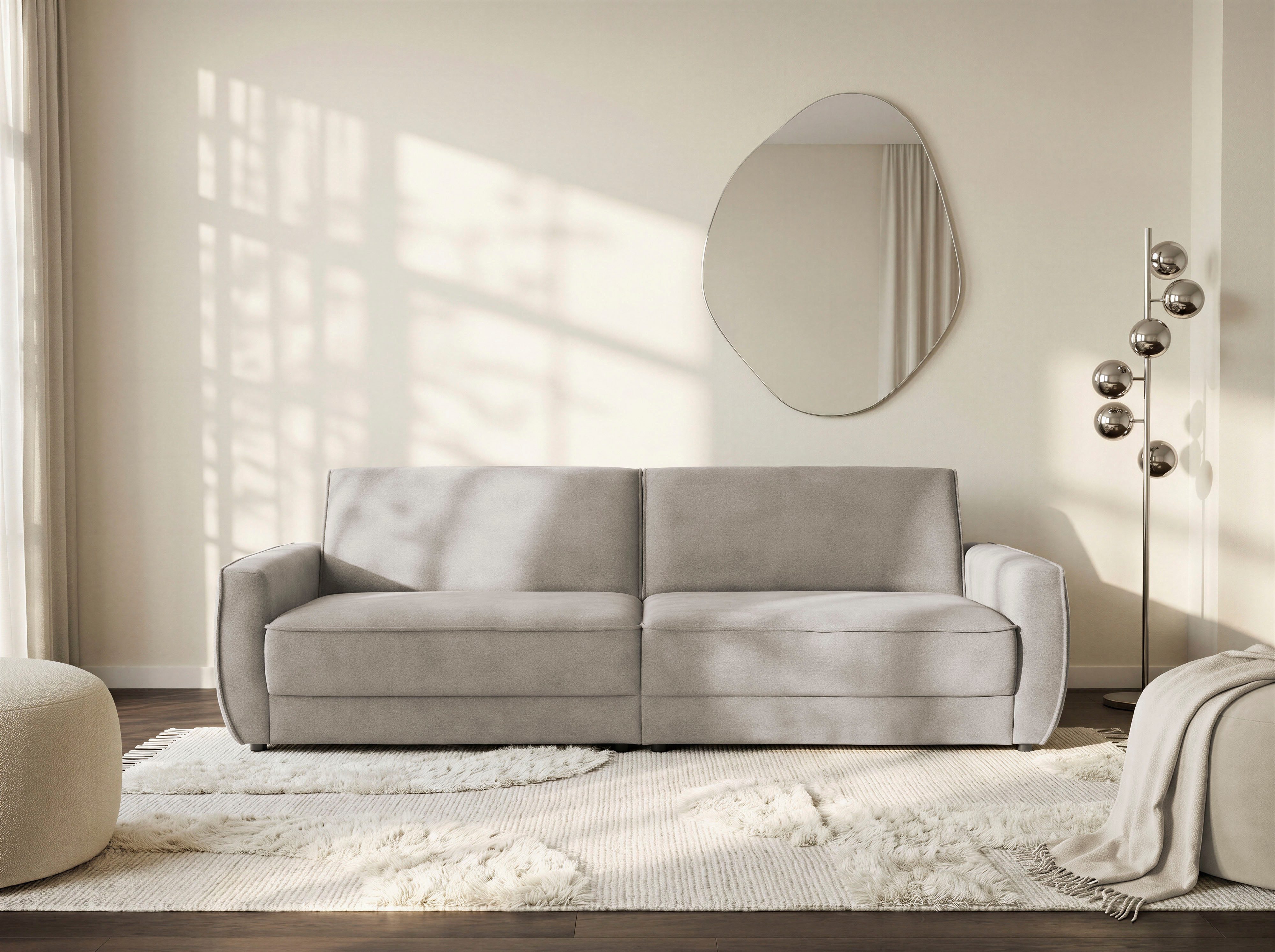 Die PlanBar Big-Sofa ZE-EM24139, B: 258 cm, 2 Teile, SoftSitz-Kaltschaumpolsterung, wahlweise mit Sitztiefenverstellung